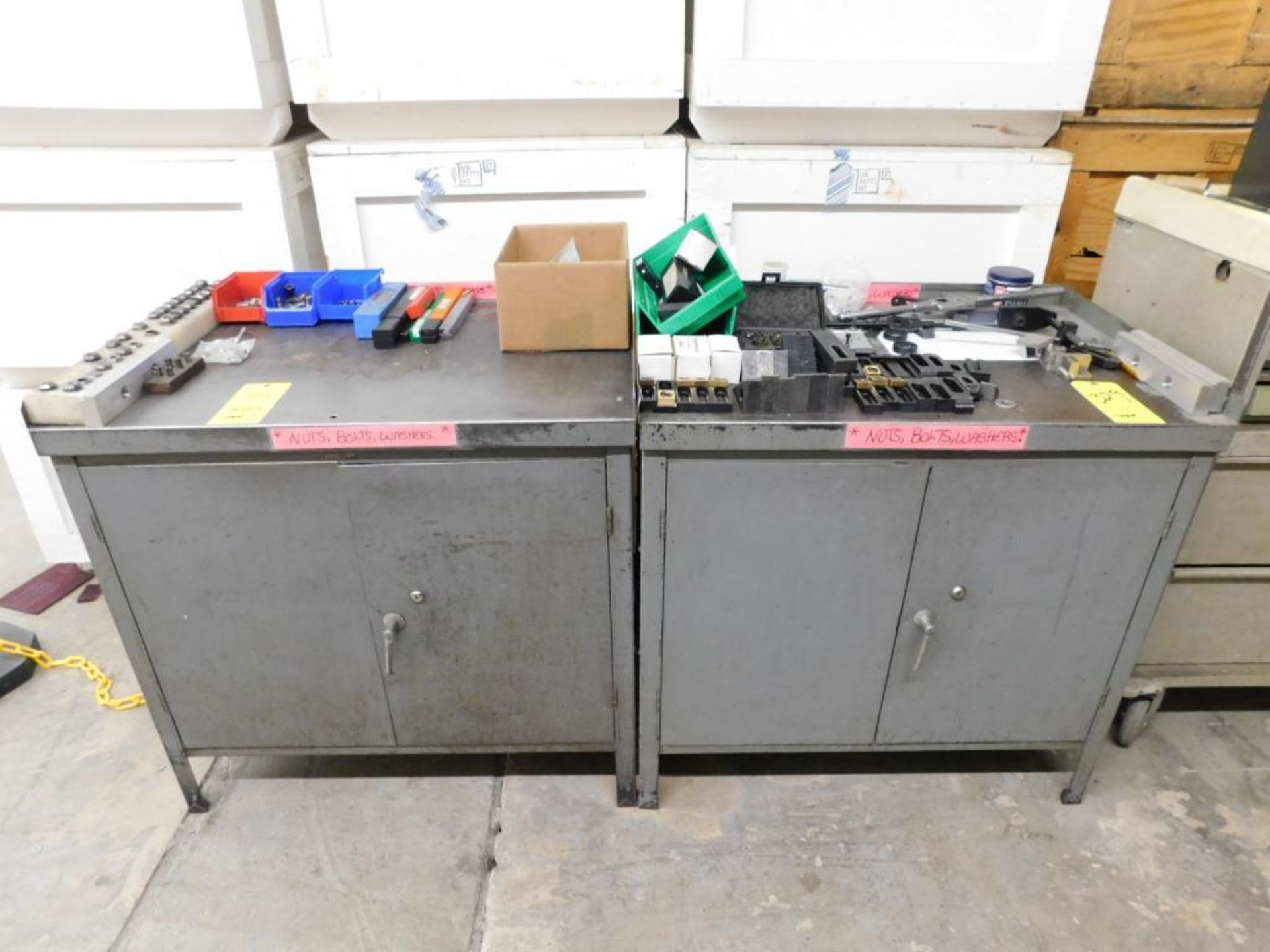 LOT: (2) Steel Cabinets w/Contents of Clamping Supplies, Assorted Tooling