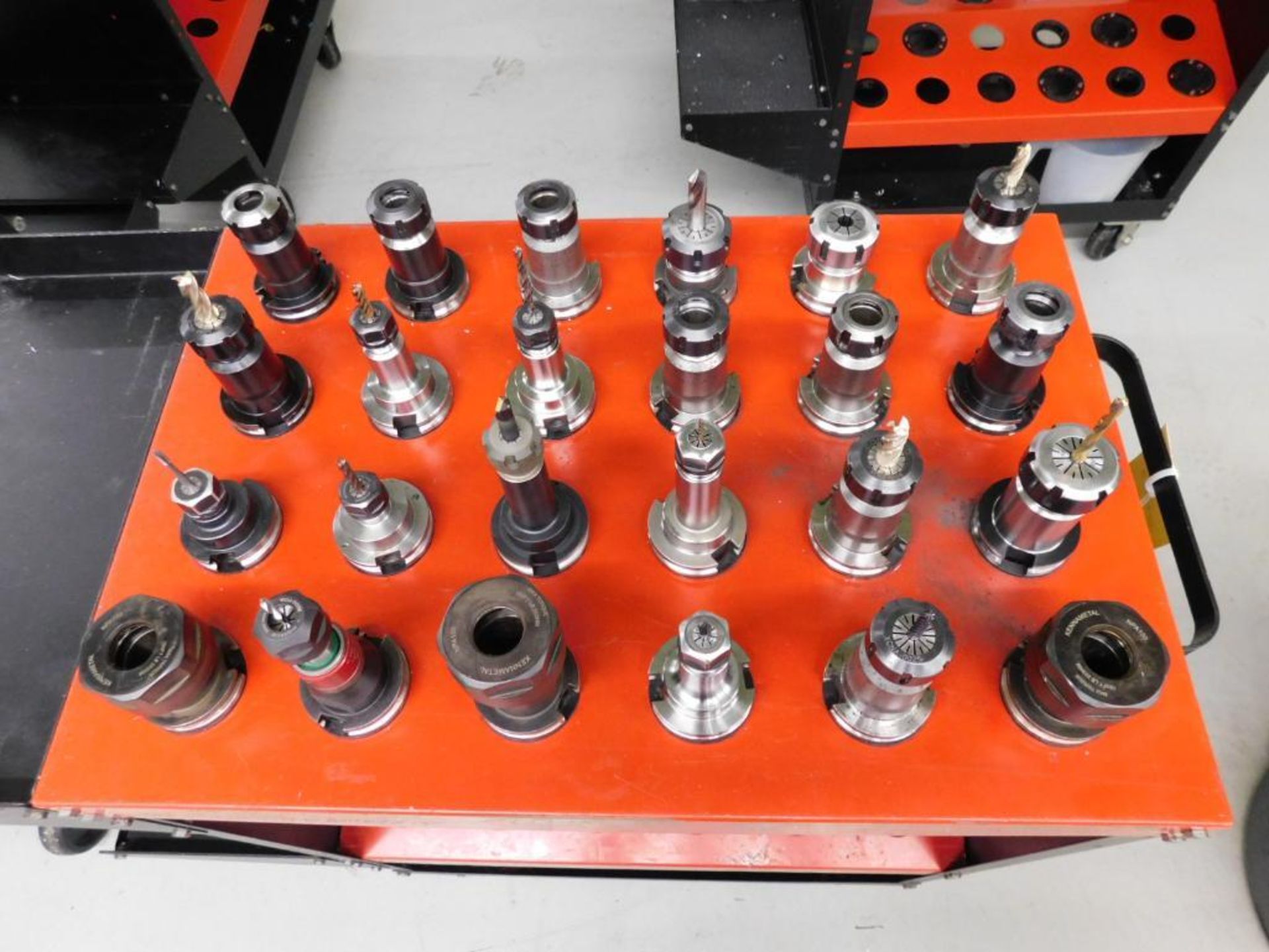 LOT: Cat 40 Tooling Cart w/(24) Pieces Cat 40 ER Collet Holders - Image 3 of 6