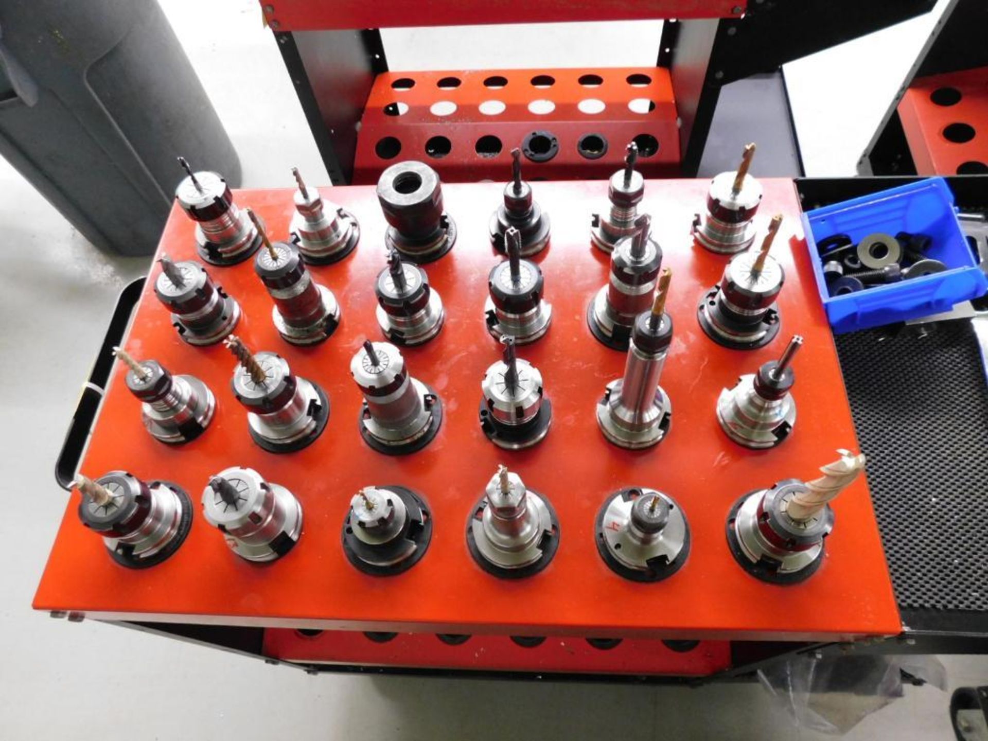 LOT: Cat 40 Tooling Cart w/(24) Pieces Cat 40 ER Collet Holders - Image 3 of 6