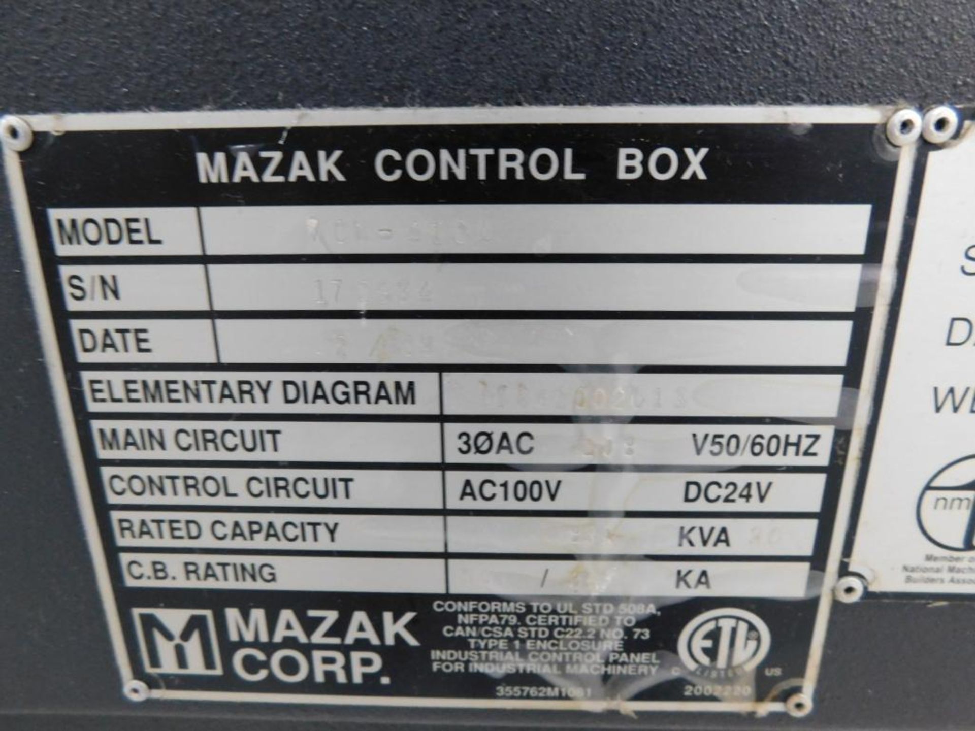 Mazak VCN-410A CNC Vertical Machining Center, Mazatrol 640M Nexus CNC Control, Travels: X-22", Y-16" - Image 9 of 10