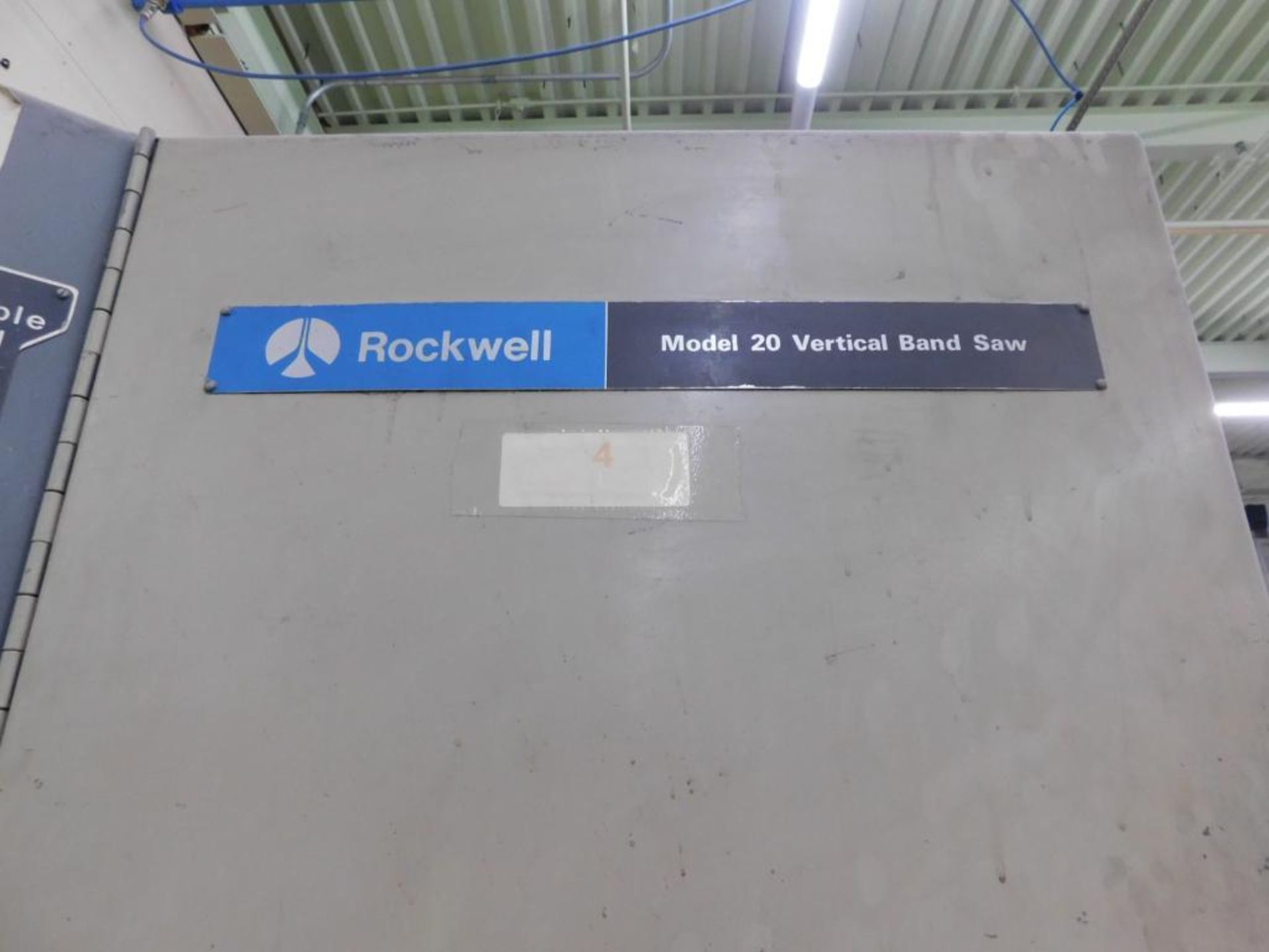 Rockwell Model 20 Vertical Band Saw, 20" Throat, S/N 28-3X5 1814373, 24" L x 24" W Tilt Table - Image 8 of 8