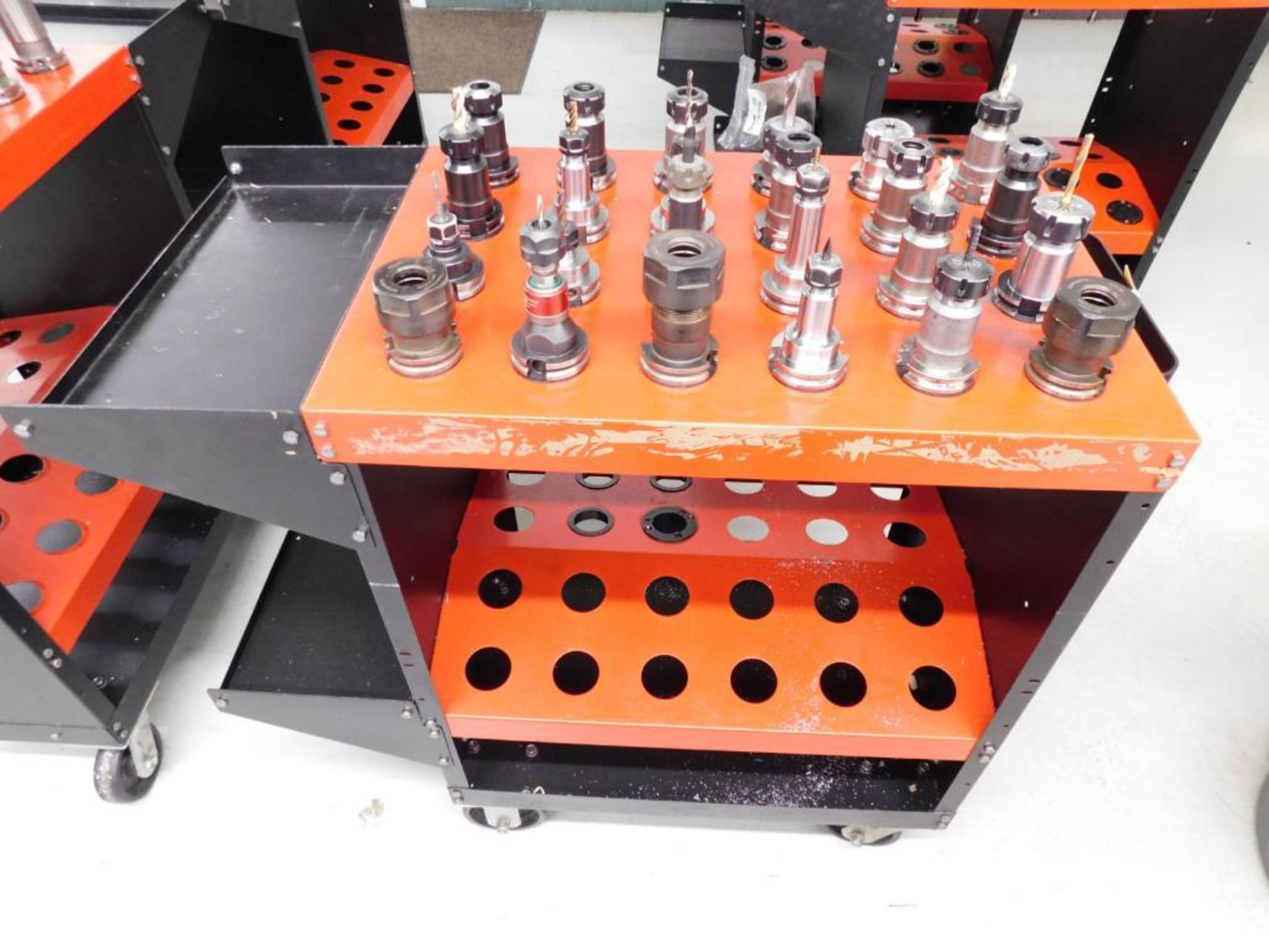 LOT: Cat 40 Tooling Cart w/(24) Pieces Cat 40 ER Collet Holders - Image 2 of 6