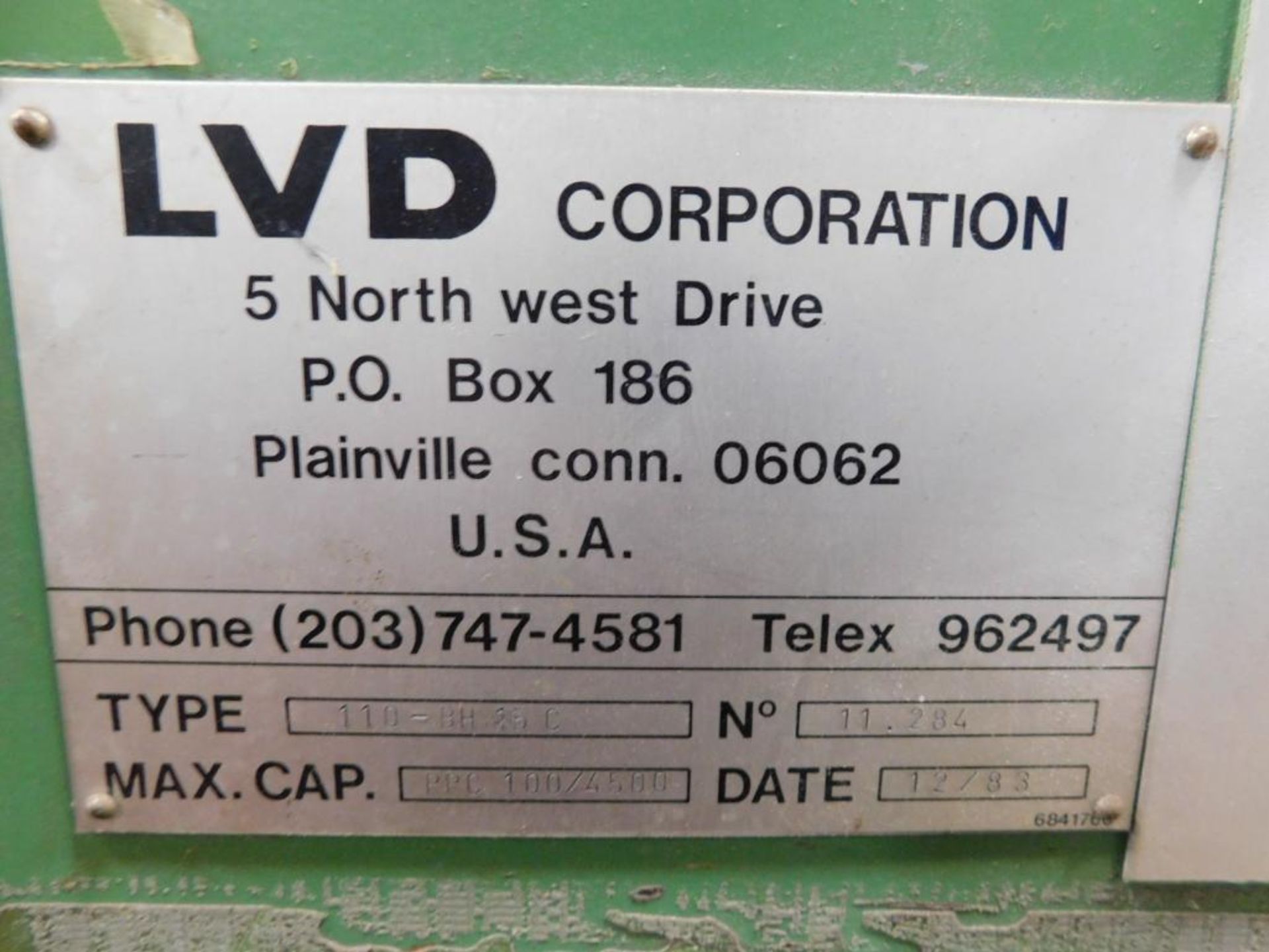 LVD 110 Ton Press Break, Type: 110-BH15C, No. 11.284, Max Cap: PPC 100/4500, Year: 1983, Hurco Autob - Image 10 of 10