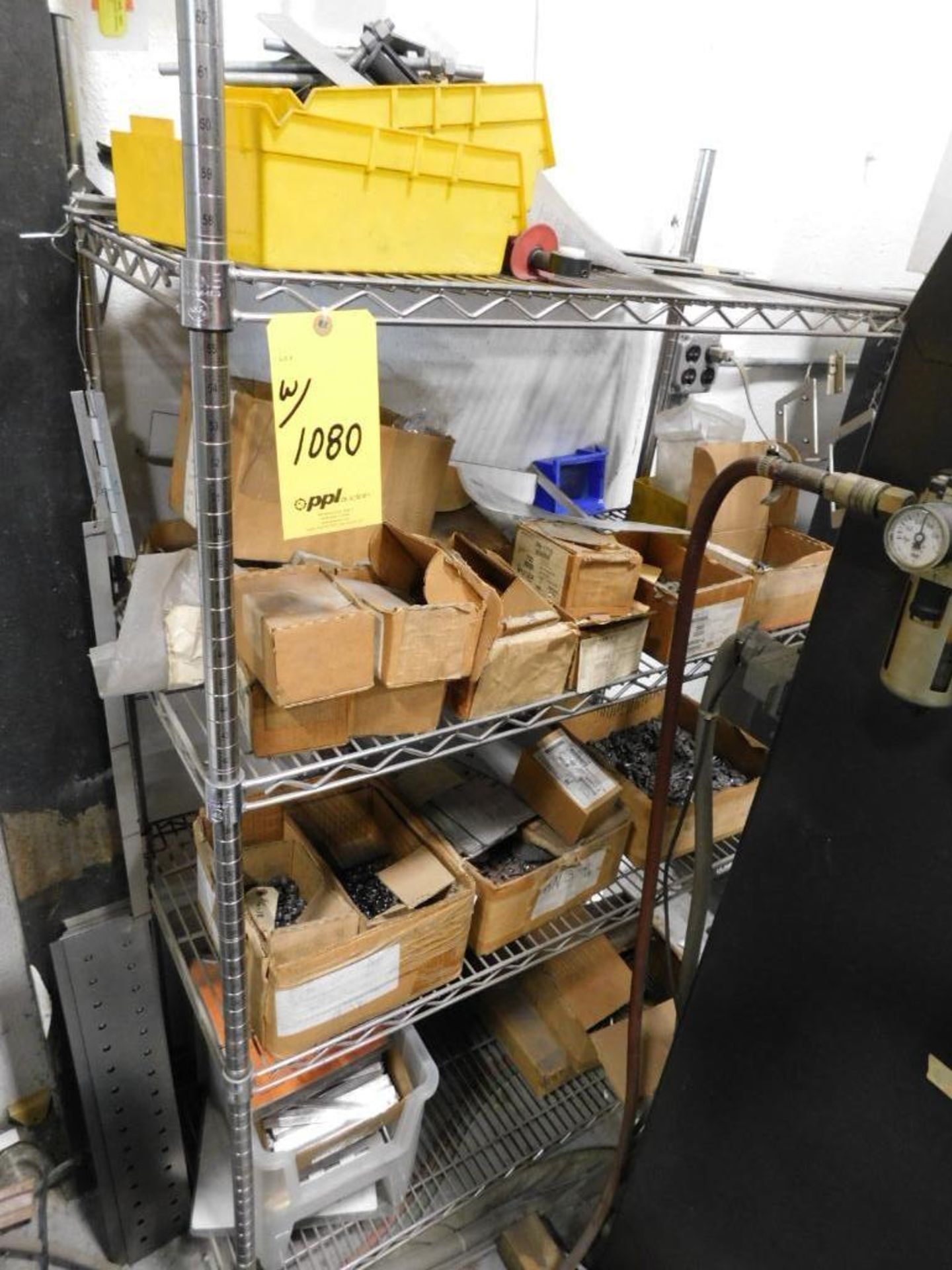 LOT: Rack & Cart w/Spot Welder, Parts & Supplies