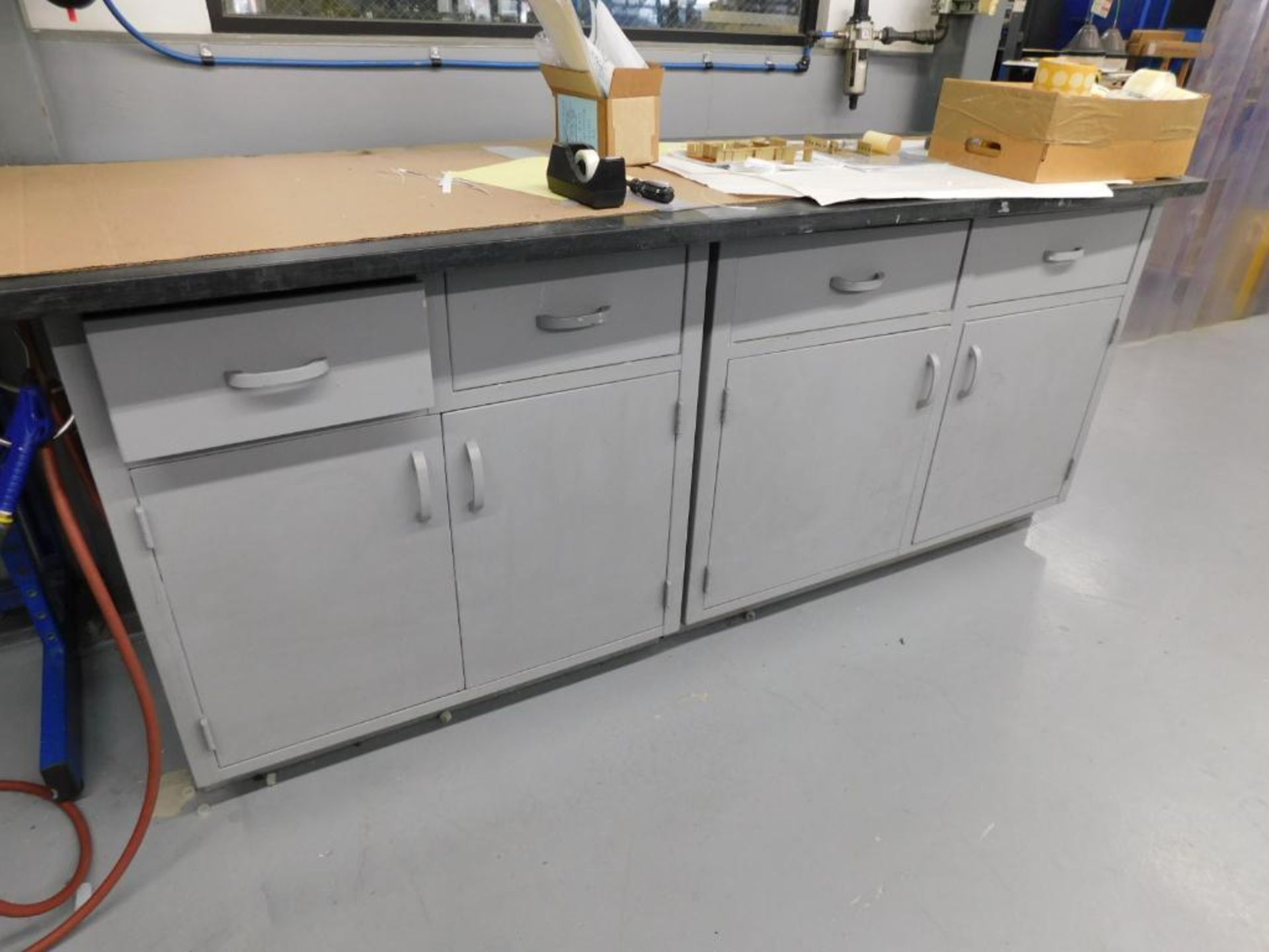 LOT: Cabinets & Rack in Screen Print Room, (6) Shelving Units, (4) Cabinets - Image 3 of 6