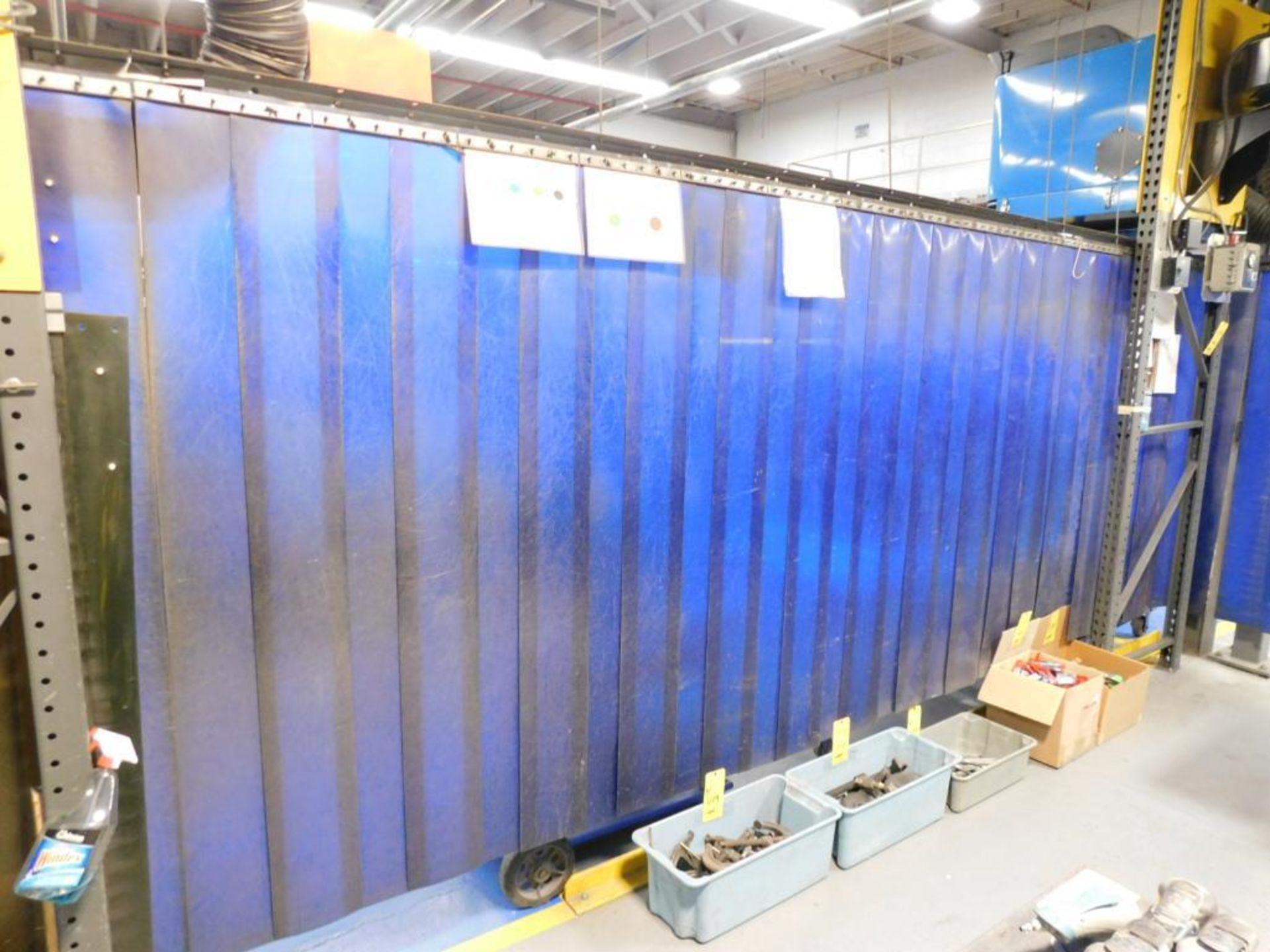 LOT: Assorted Large Quantity of Blue Welding Curtains - Image 2 of 9