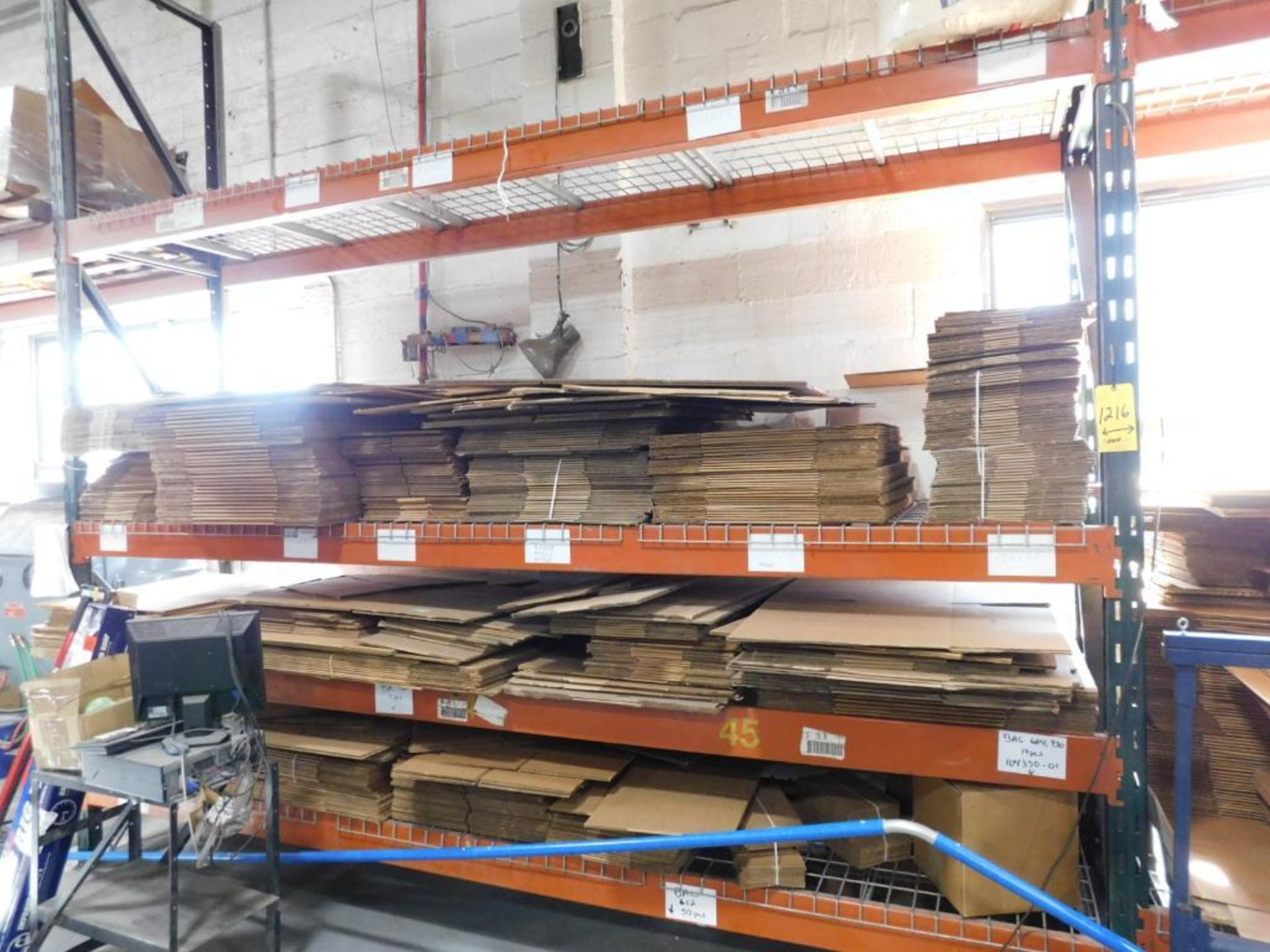 LOT: (4) Sections Pallet Rack, 12' H x 12' W x 34" D w/Quantity of Shipping Material: Bubble Wrap, F - Image 7 of 9