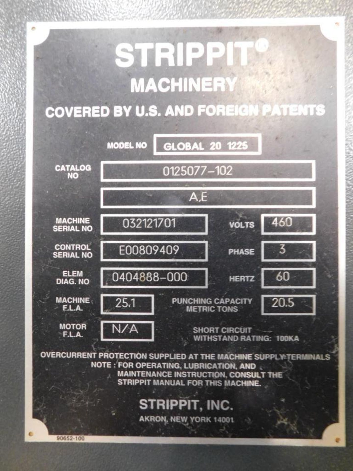 LVD Strippit Global 20 1225 CNC Turret Punch Press, Fanuc 180i-P CNC, 22 Ton, 50" x 98" Travel, .25" - Image 12 of 13