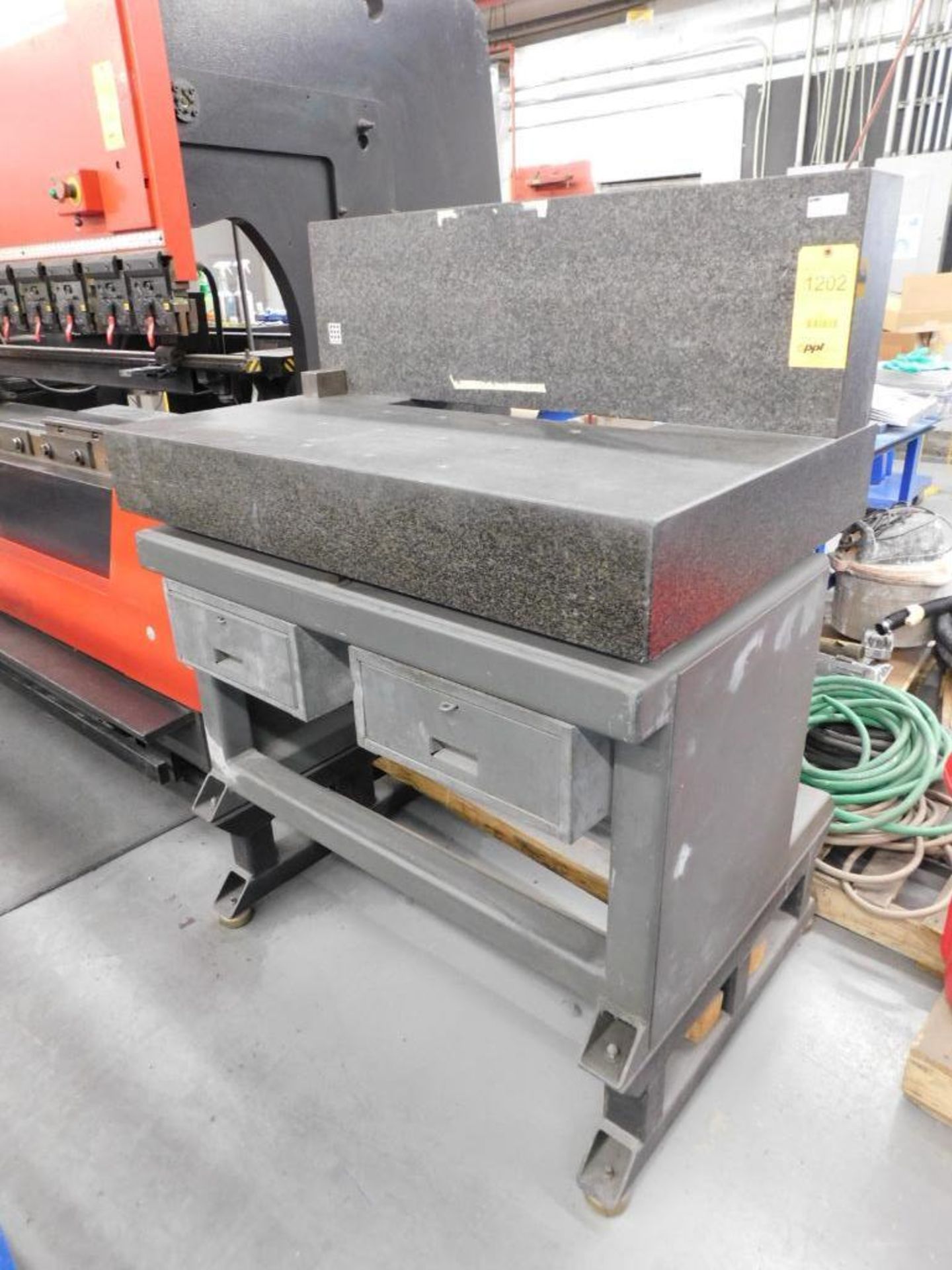 Sheffield Measuring Division Model 1805 Granite Surface Plate on HD Steel Stand w/Back Splash