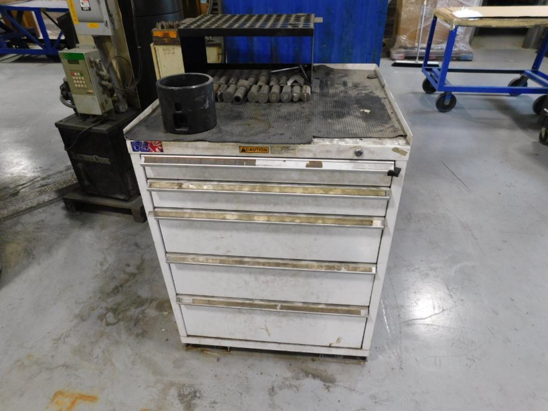 LOT: Mate Tooling Cabinet w/Large Quantity Amada Style Turret Punch Tooling