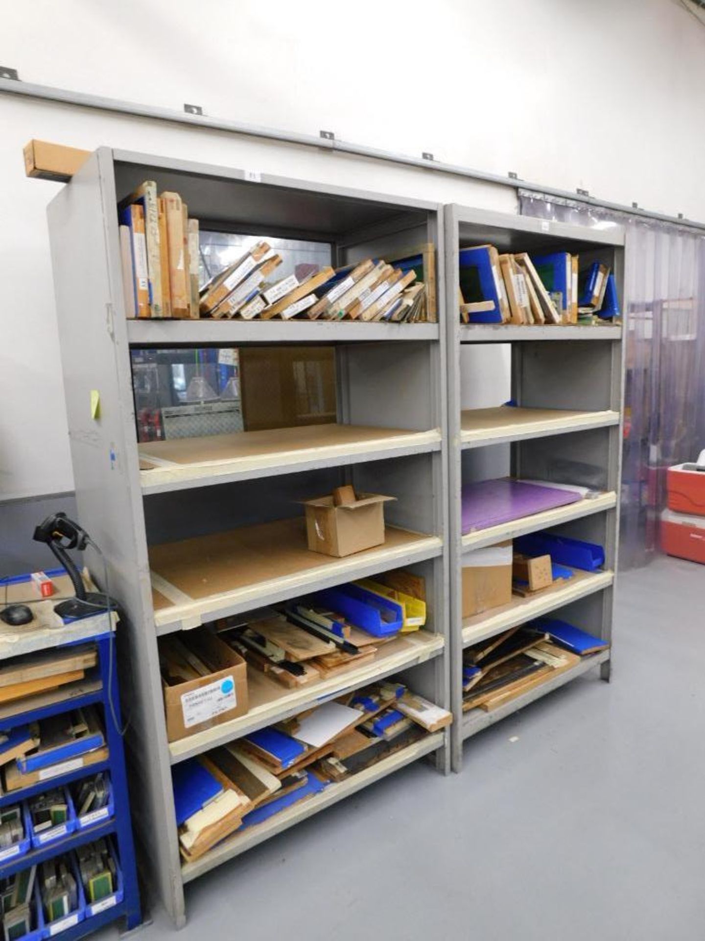 LOT: Cabinets & Rack in Screen Print Room, (6) Shelving Units, (4) Cabinets - Image 5 of 6