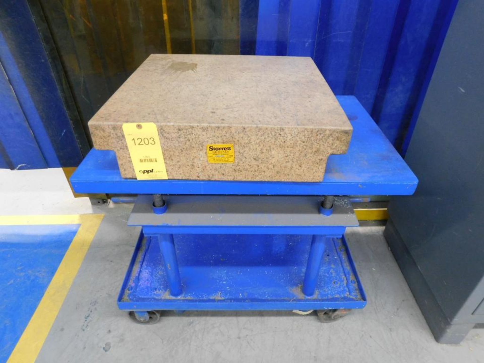 Rolling Hand Crank Die Lift Cart w/16" x 24" x 6" Starrett Granite Surface Plate