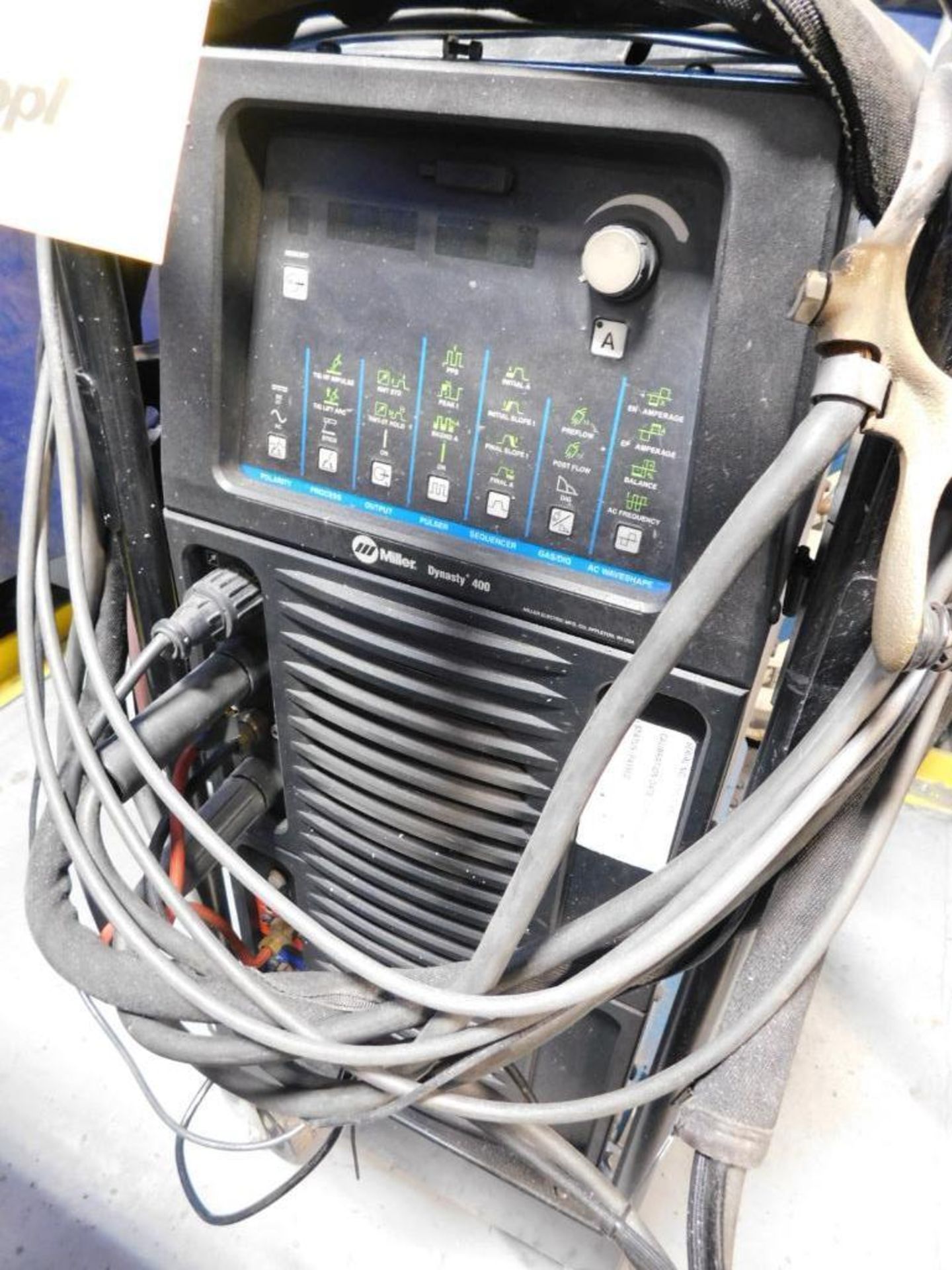 Miller Dynasty 400 Tig Welder w/Cooler, Foot Control, Tig Torch - Image 3 of 3