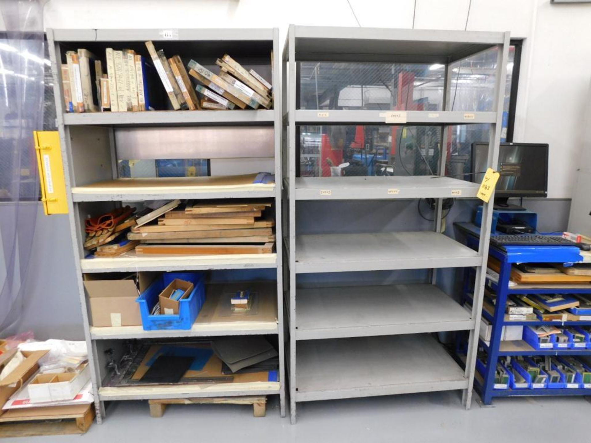 LOT: Cabinets & Rack in Screen Print Room, (6) Shelving Units, (4) Cabinets - Image 4 of 6