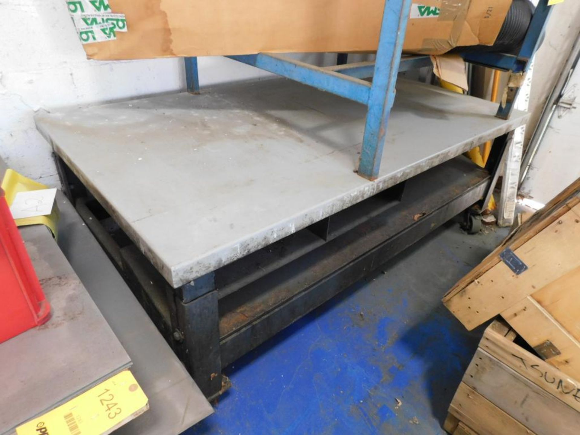 LOT: (2) 48" x 48" x 1" Steel Fabrication Table & Rolling Steel Material Cart - Image 3 of 3