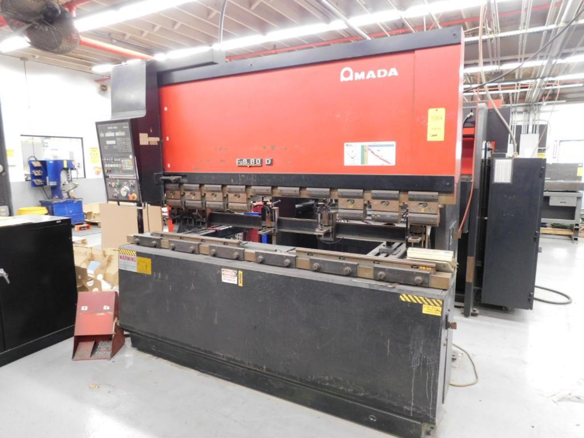 Amada FBD-8025 88 Ton x 8' CNC Press Brake, NC9EXII 3-Axis CNC Control, 98.6" Max. Bending Length, 8