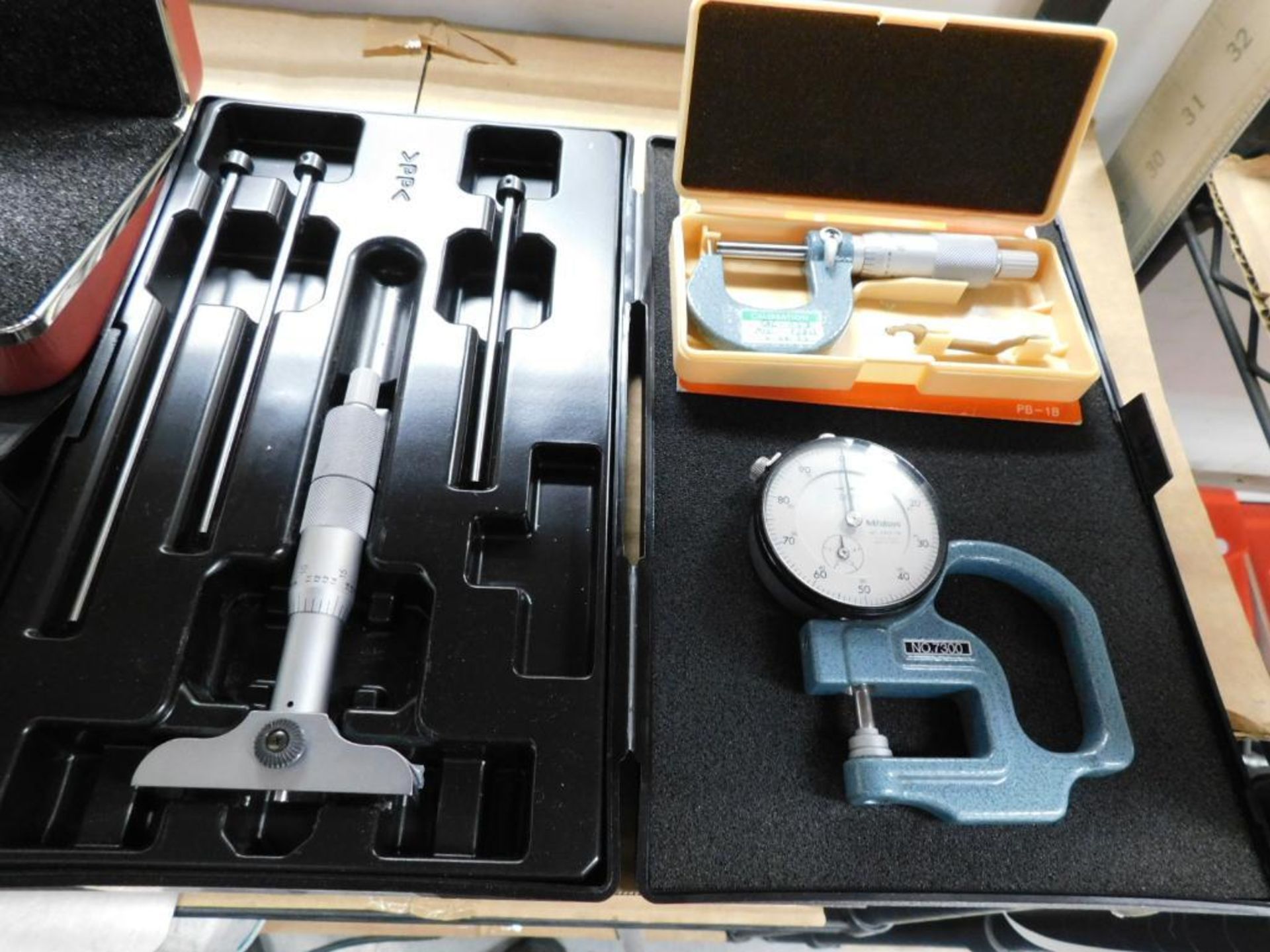 LOT: Chamfer Gages, Durometer, OD Micrometers, Depth Gage, Dial Indicators - Image 4 of 4