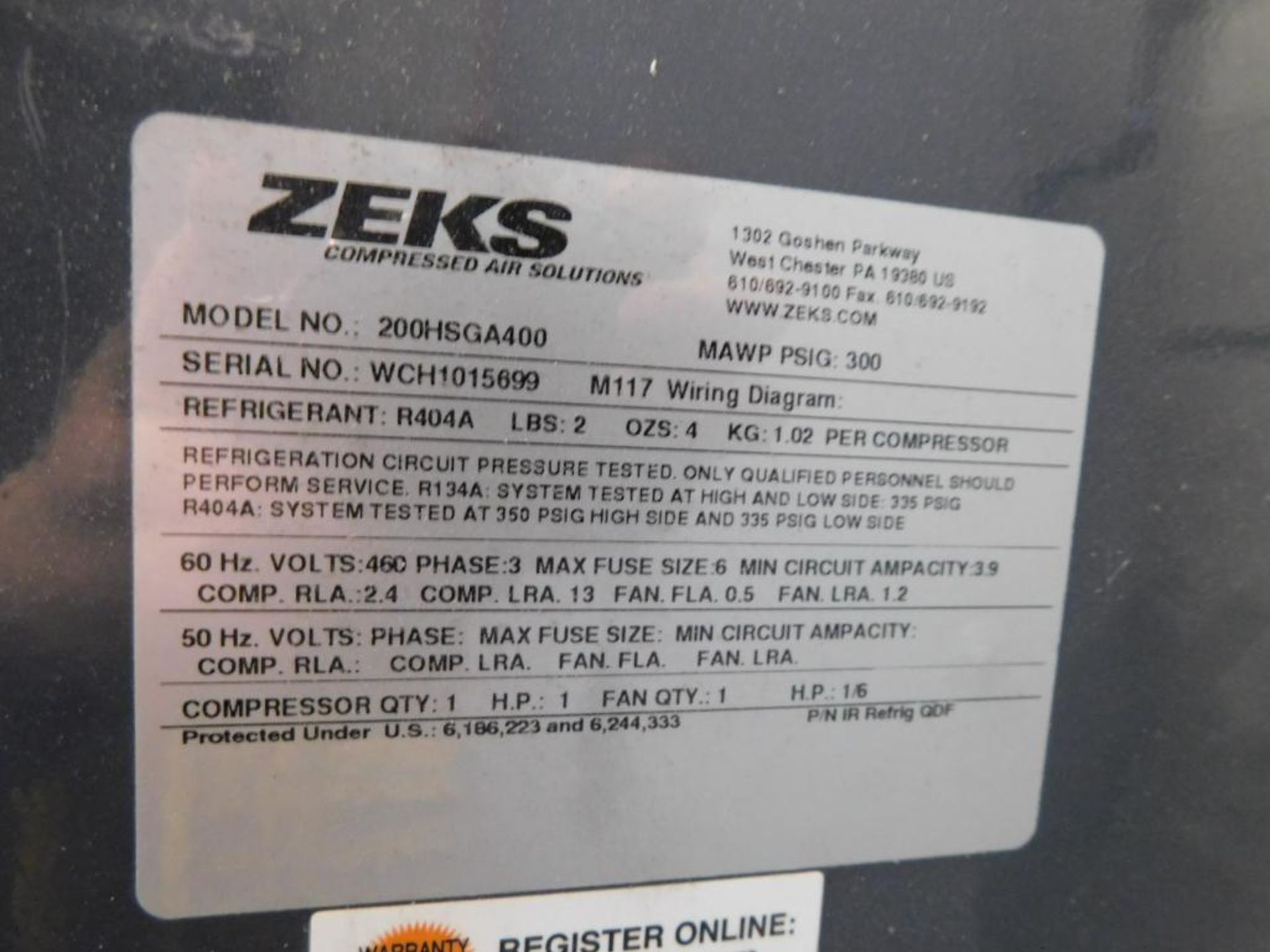Zeks 200 HSGA400 Air Dryer - Image 5 of 5