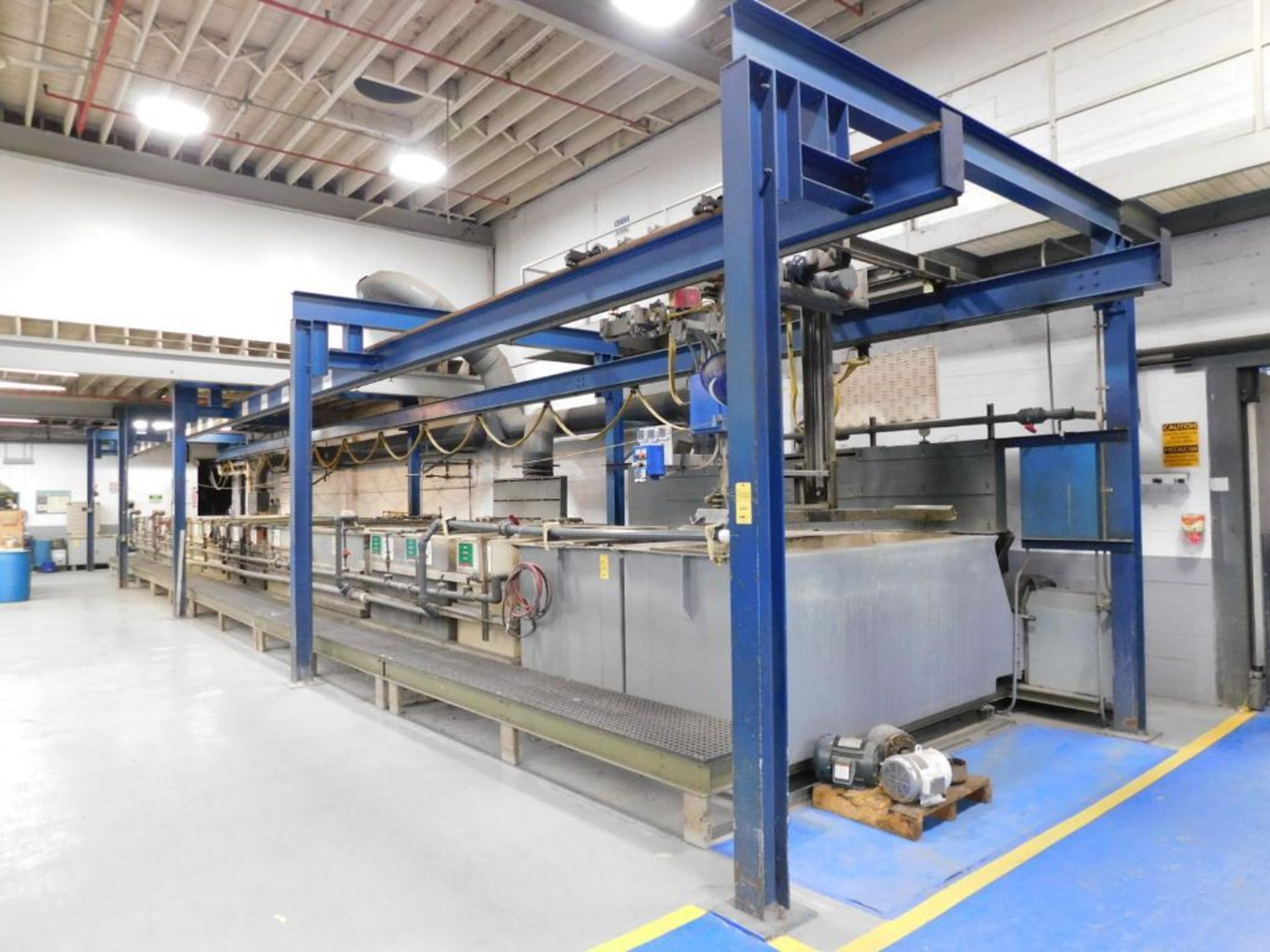 Aluminum Irridite Plating Line, Polyurethane Wash Tubs, Overhead Crane System, 2020 Mighty Therm 2,