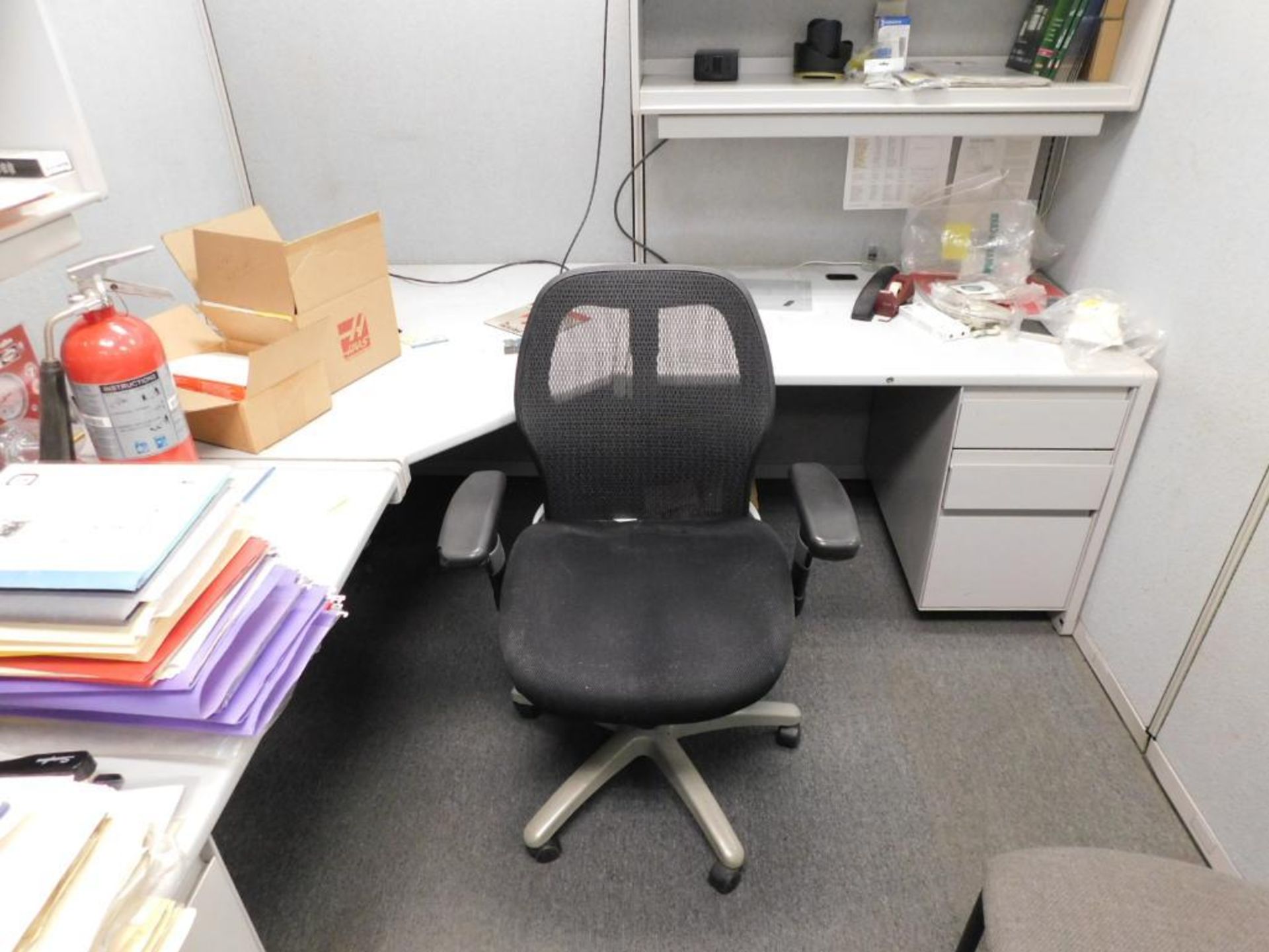 LOT: Contents of (4) Offices: (4) Cubicle Work Stations, (5) Desks, (7) Tables, (16) Chairs, Visio B - Image 7 of 15