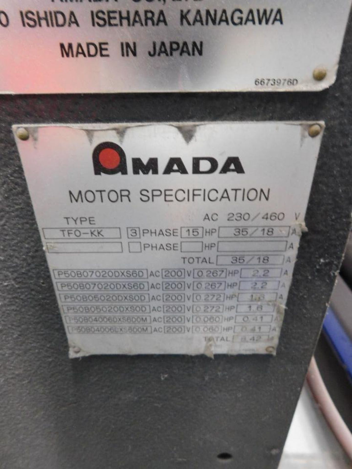 Amada FBDIII-1253 137 Ton x 10' CNC Press Brake AMNC 7 Axis CNC Control, 118" Max. Bending Length, 1 - Image 14 of 16