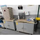 LOT: (2) Rolling Steel Cabinets w/Contents of Assorted Pyrex