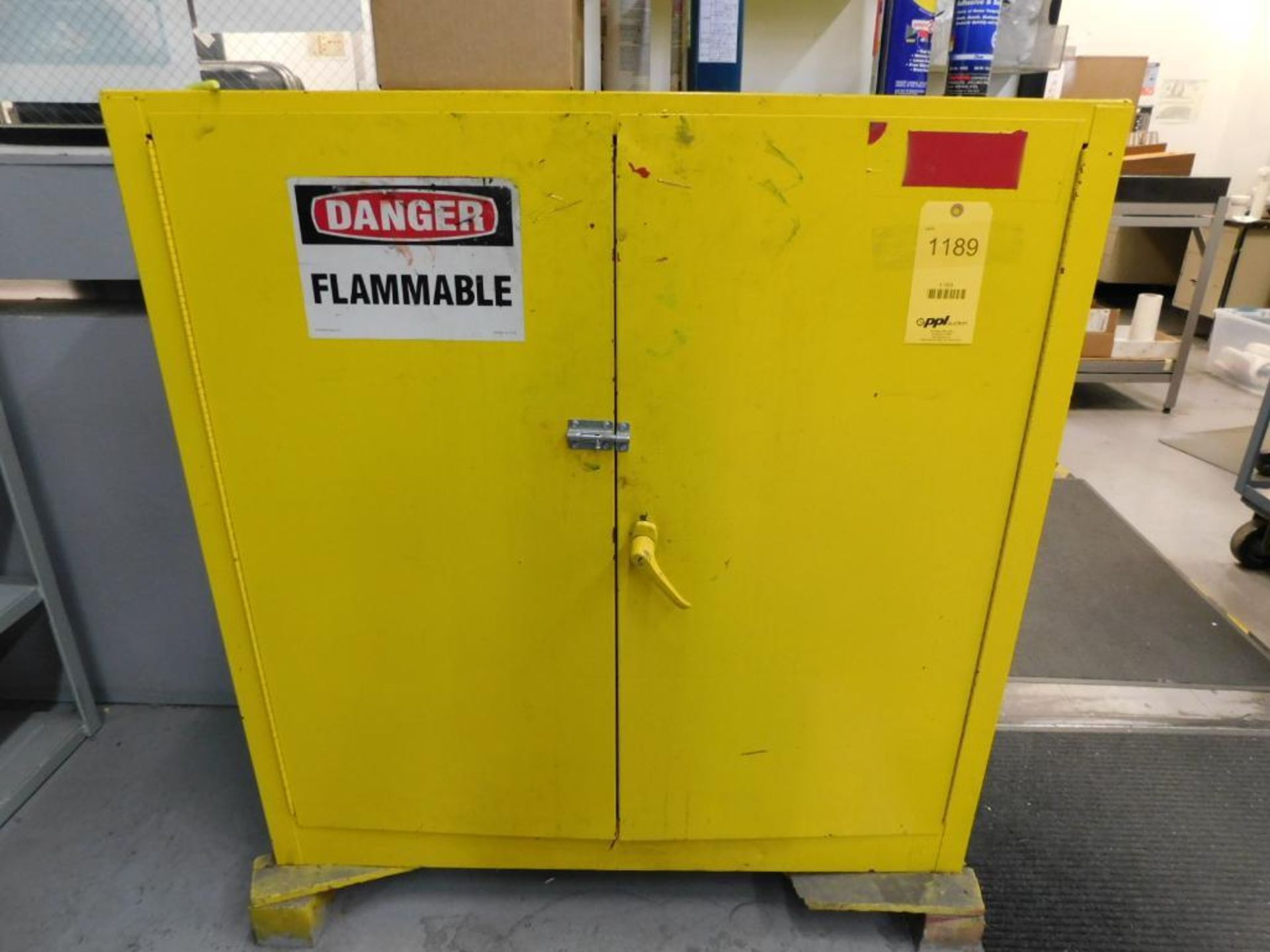 LOT: Flammable Liquid Storage Cabinet, Steel Shelving Unit