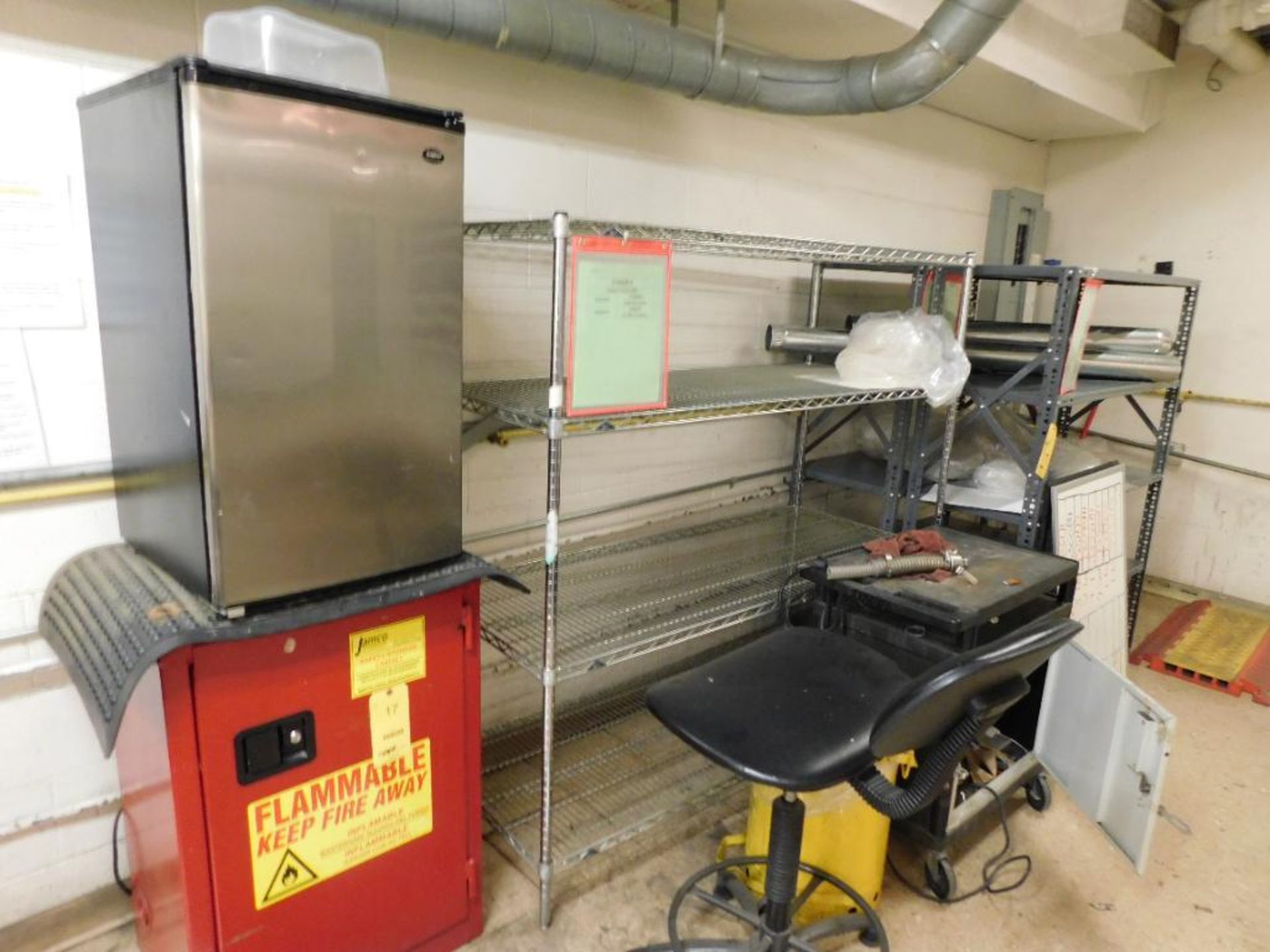 LOT: Jamco Flammable Liquid Storage Cabinet, (3) Steel Shelving Units - Image 2 of 2