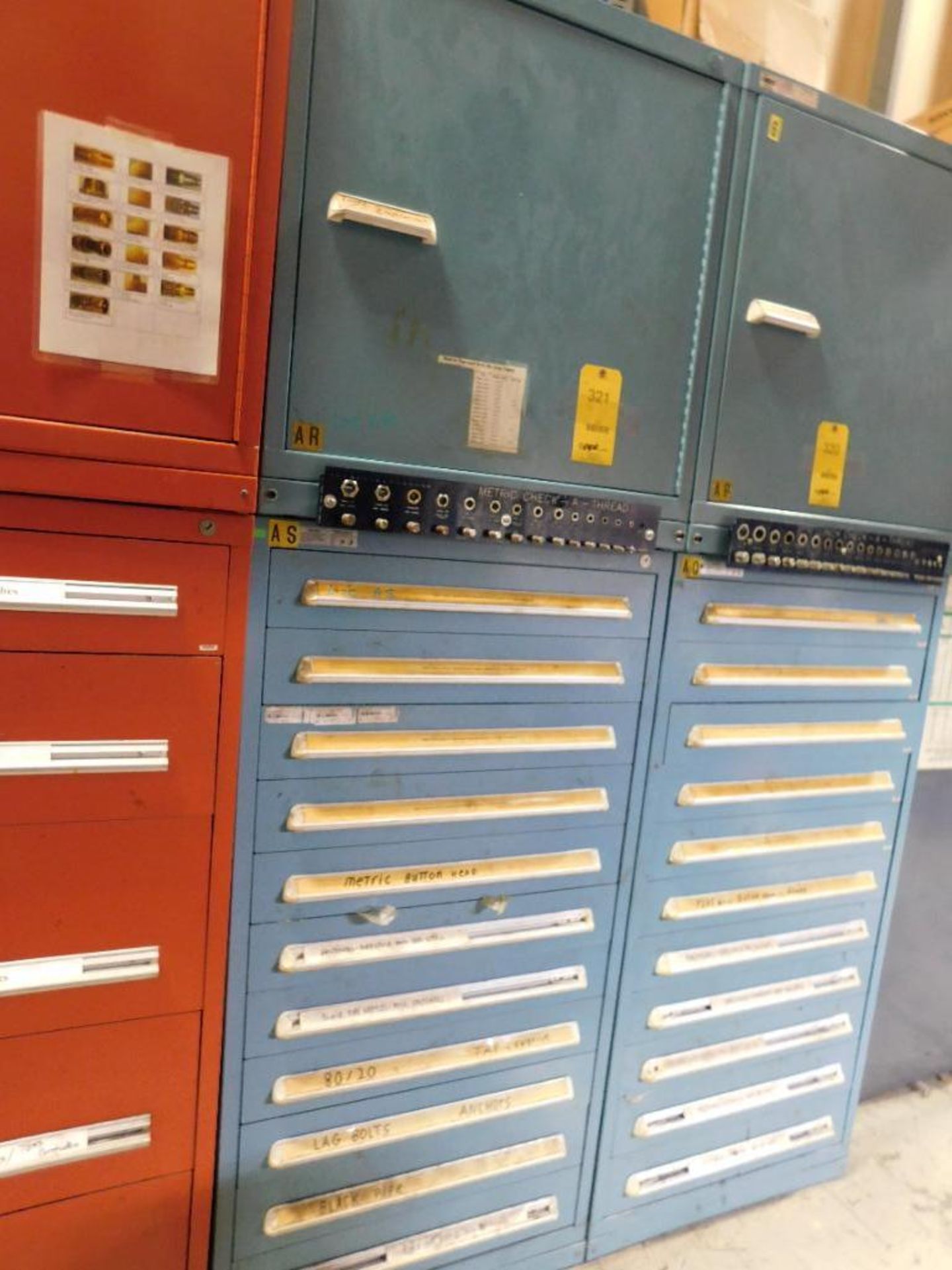 LOT: (2) Vidmar Cabinets w/Contents of Metric & Assorted Hardware