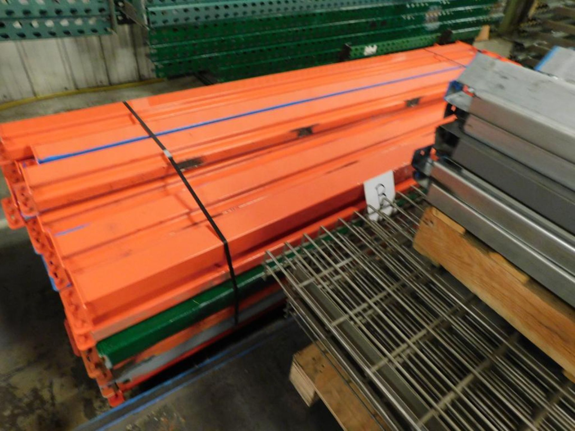 LOT: Pallet Rack, (10) Assorted Uprights, (40) 8' Cross Bars, Plate Steel and Wire Decking, 36" Deep - Image 4 of 4
