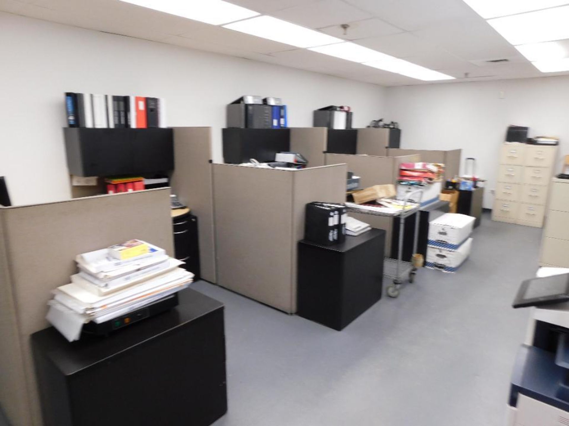 LOT: Contents of East Offices: (5) Cubicle Work Centers, Assorted File Cabinets, Tables, Chairs, (2) - Image 2 of 6