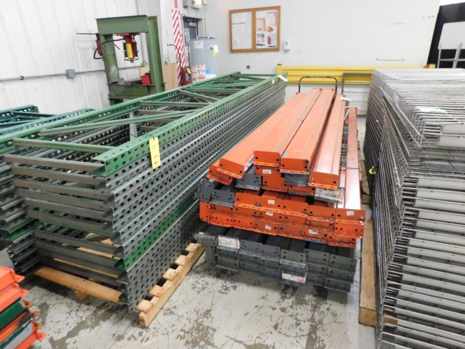 LOT: Pallet Rack, (12) 14' Uprights, (50) 10' Crossbars, Wire Decking, 36" Deep - Image 2 of 3