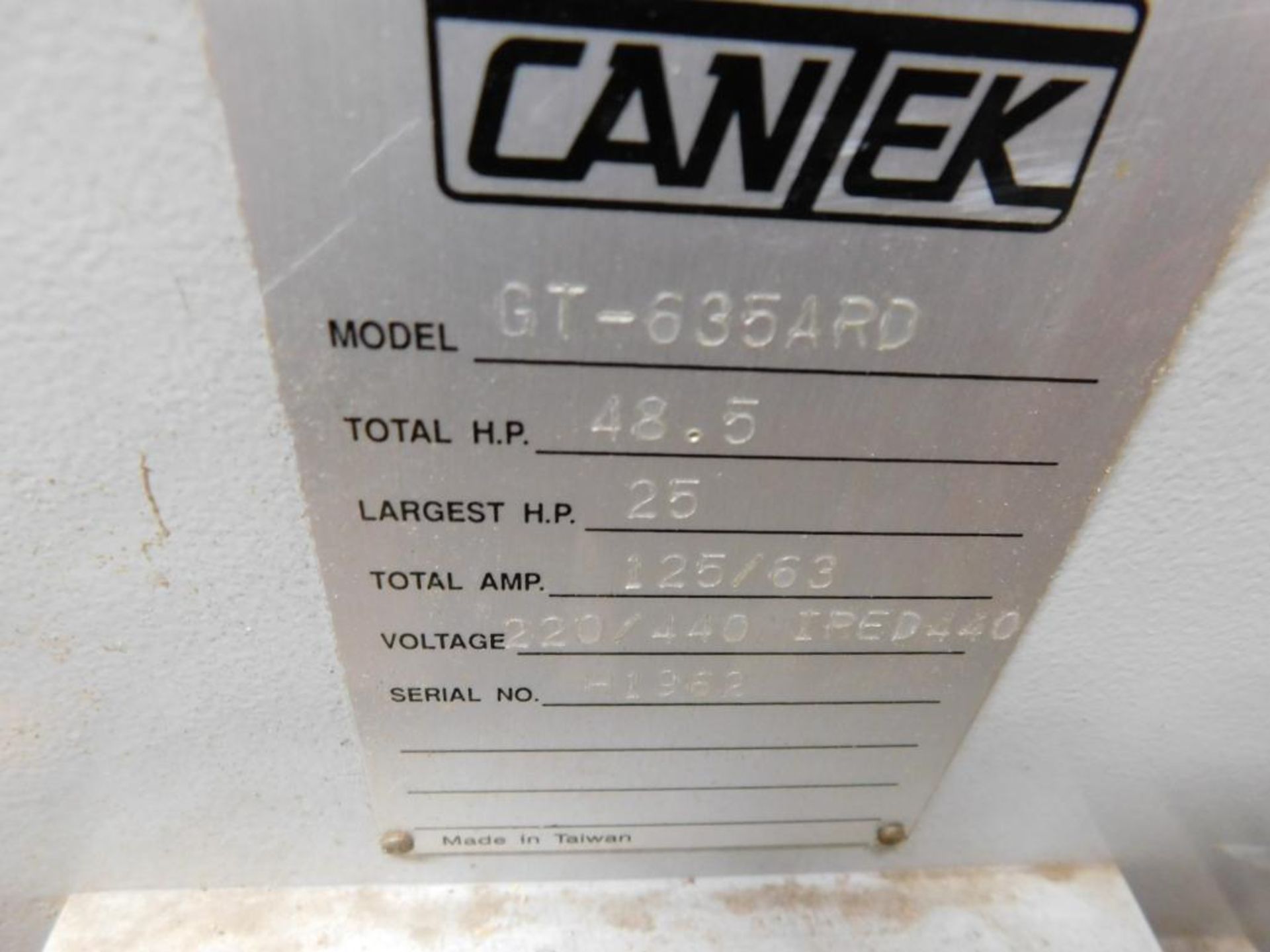 Cantek 25" Double Surface Planer, Model GT-635-ARD, S/N H-1962 (2004), Helical Head, DP525 PLC Contr - Image 11 of 11