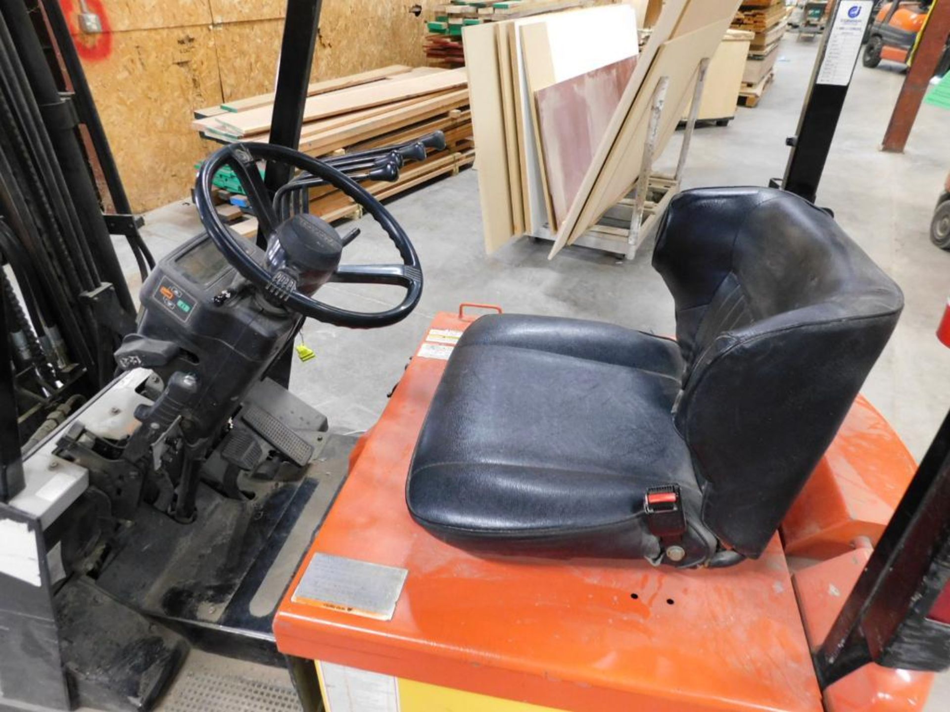 Toyota Electric Forklift Model 5FBCU15, S/N 60835, 2800 lb. Cap., Triple Mast, Side Shift, Fork Posi - Image 8 of 11