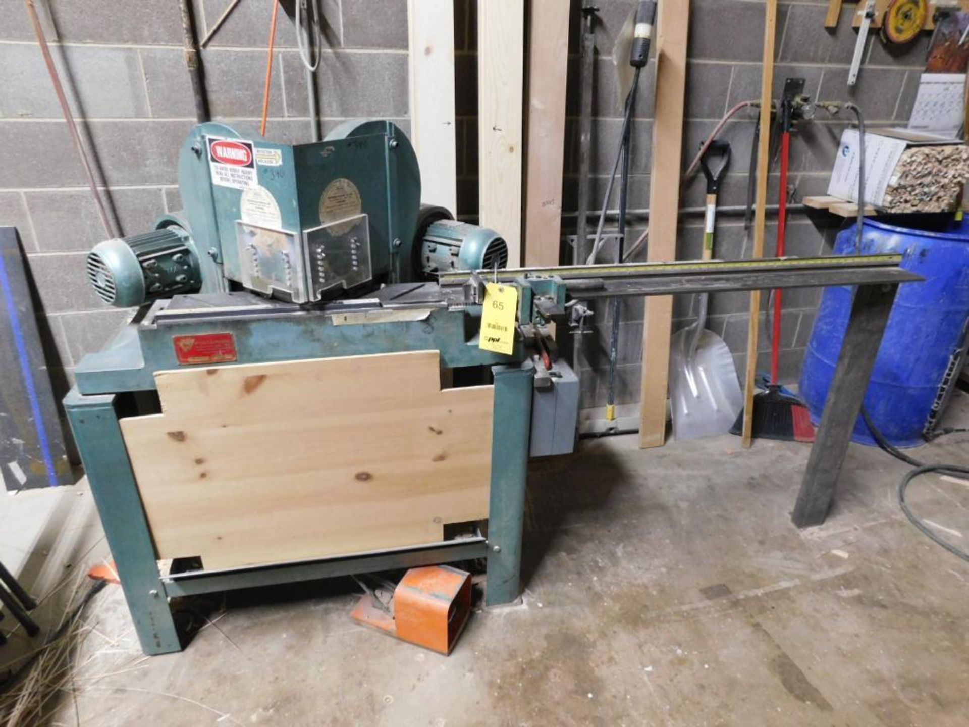 Pistorius Notcher, Model MN-100, S/N 72182, Twin 1.5 HP Down Acting Saw Heads, Foot Pedal, 52" Stock