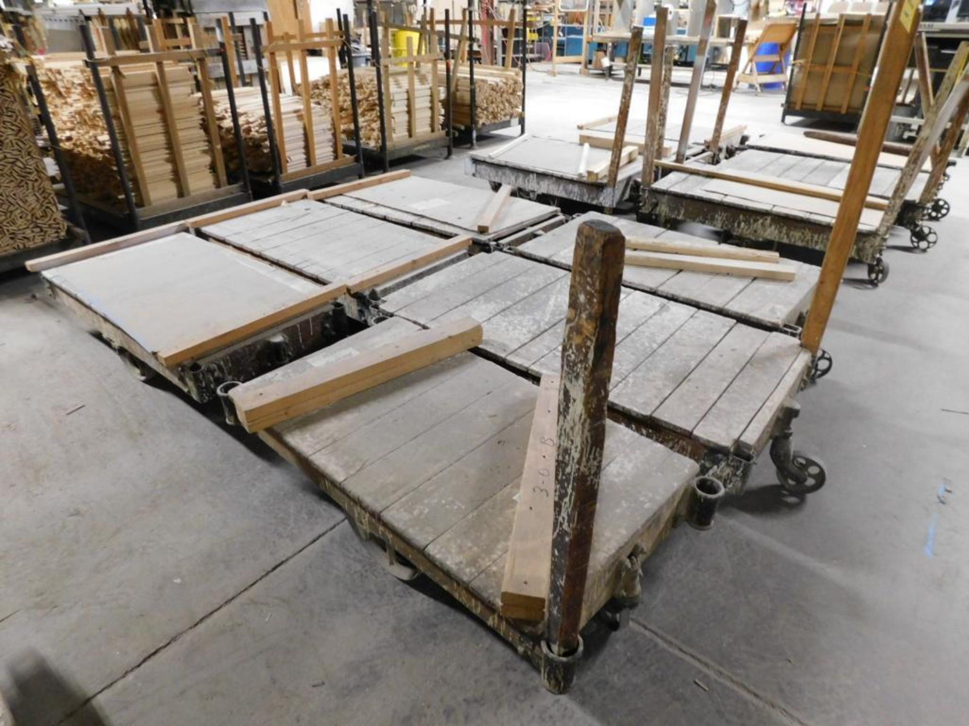 LOT: (6) Vintage Steel Wheel Zero Turn Material Carts - Image 2 of 3