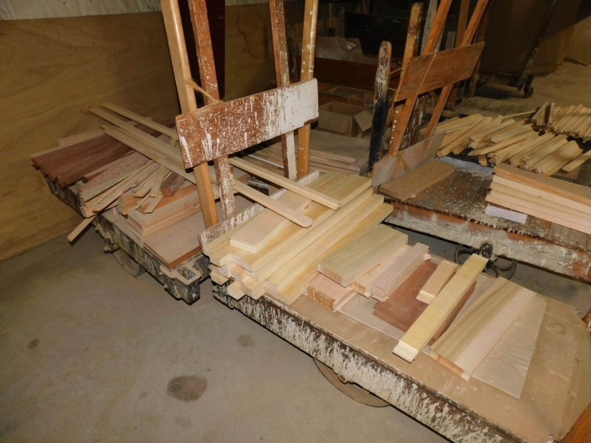 LOT: (9) Rolling Shop Carts w/Assorted Wood Components - Image 3 of 6