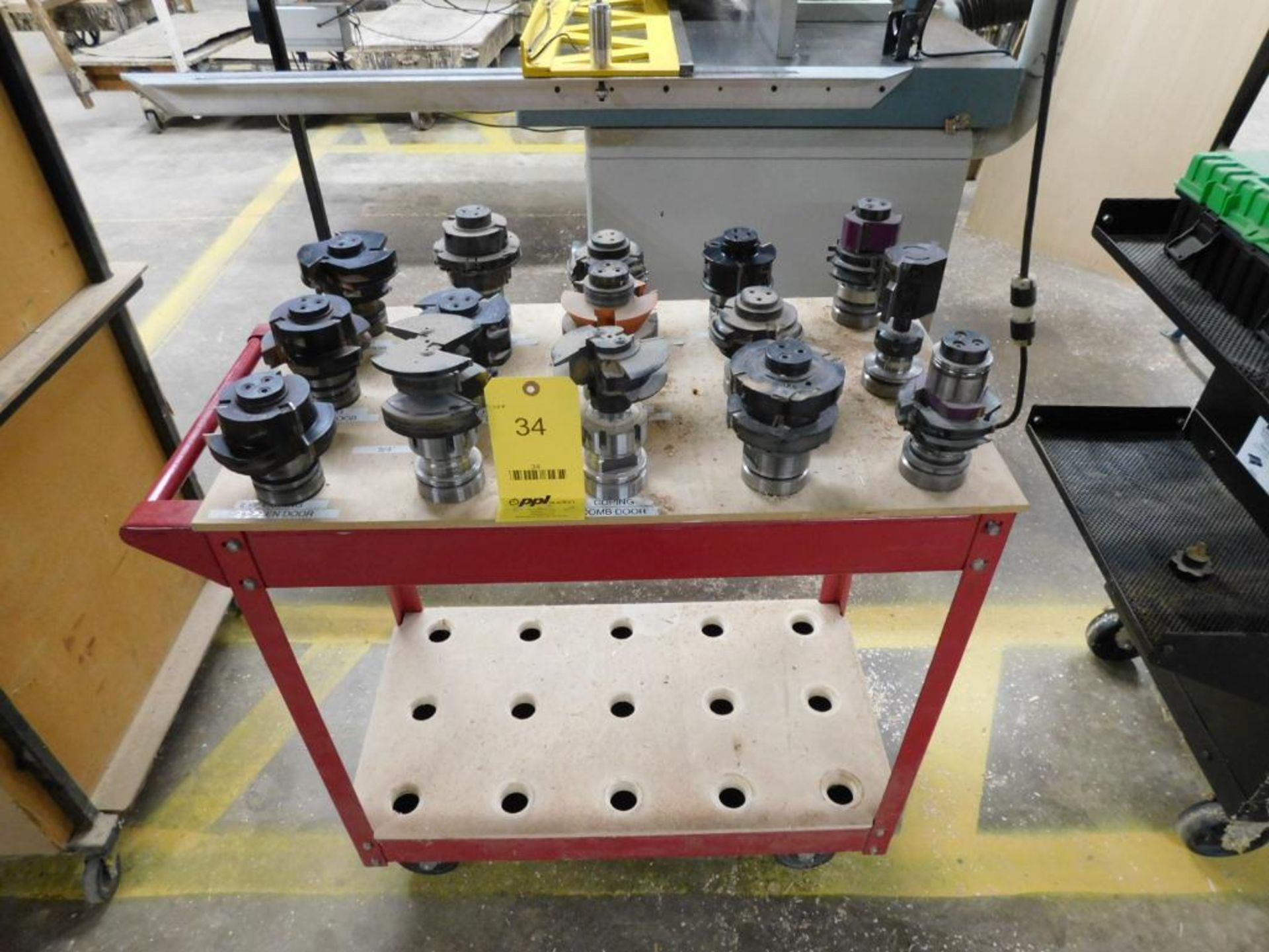 LOT: (15) HSK 63 Tool Holders w/Insert Cutting Tools on Cart