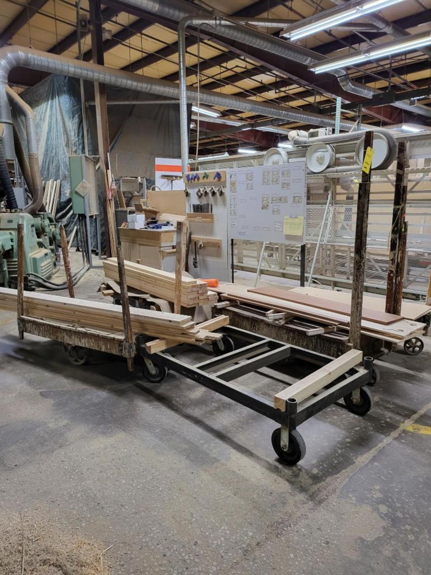 LOT: (9) Rolling Material Carts w/Assorted Wood - Image 4 of 4