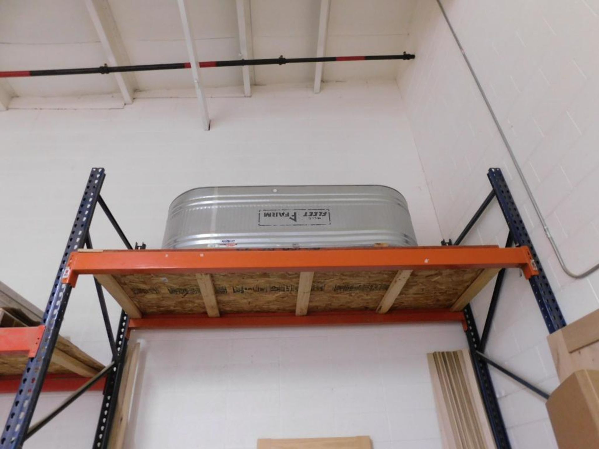 LOT: (3) Sections Pallet Rack, 12' x 9' x 42" w/Contents of Galvanized Tub, Saw Horses, Packing Supp - Image 5 of 5