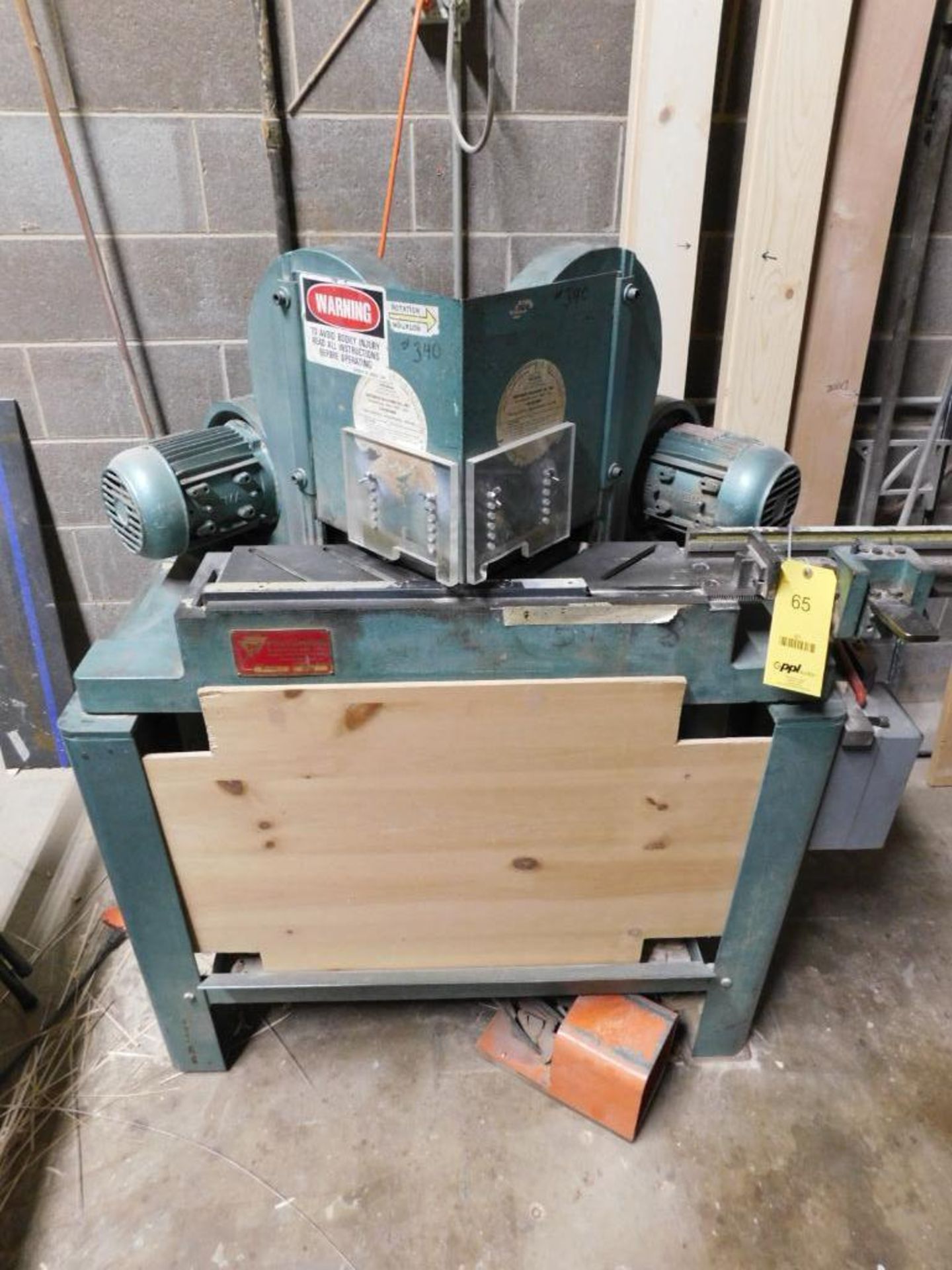 Pistorius Notcher, Model MN-100, S/N 72182, Twin 1.5 HP Down Acting Saw Heads, Foot Pedal, 52" Stock - Image 4 of 9