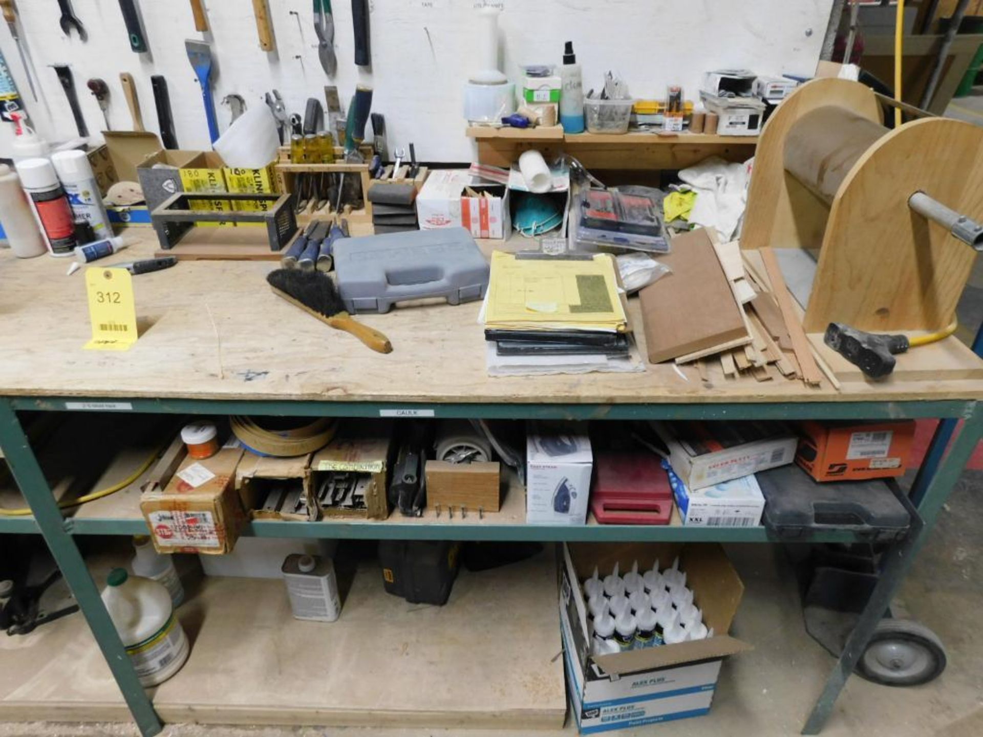 LOT: Table w/Assorted Hand Tools, Fasteners, Fillers, etc. - Image 3 of 5