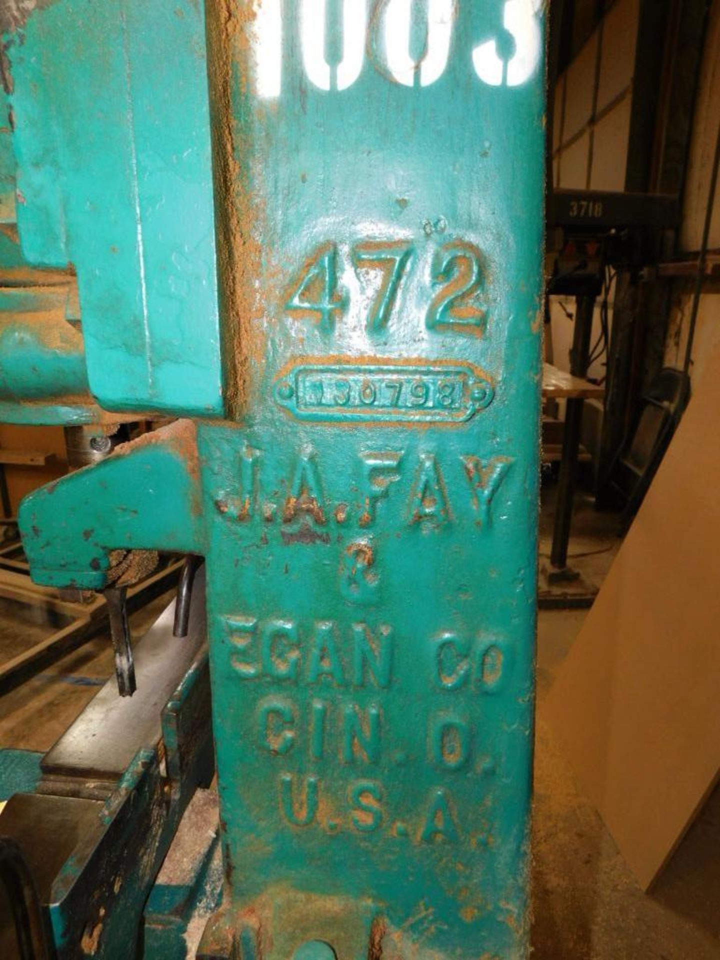 J.A. Fay & Egan Vertical Mortising/Pocket Bore Machine, Model 472, S/N 130798, 4"W x 32"L Work Table - Image 7 of 8