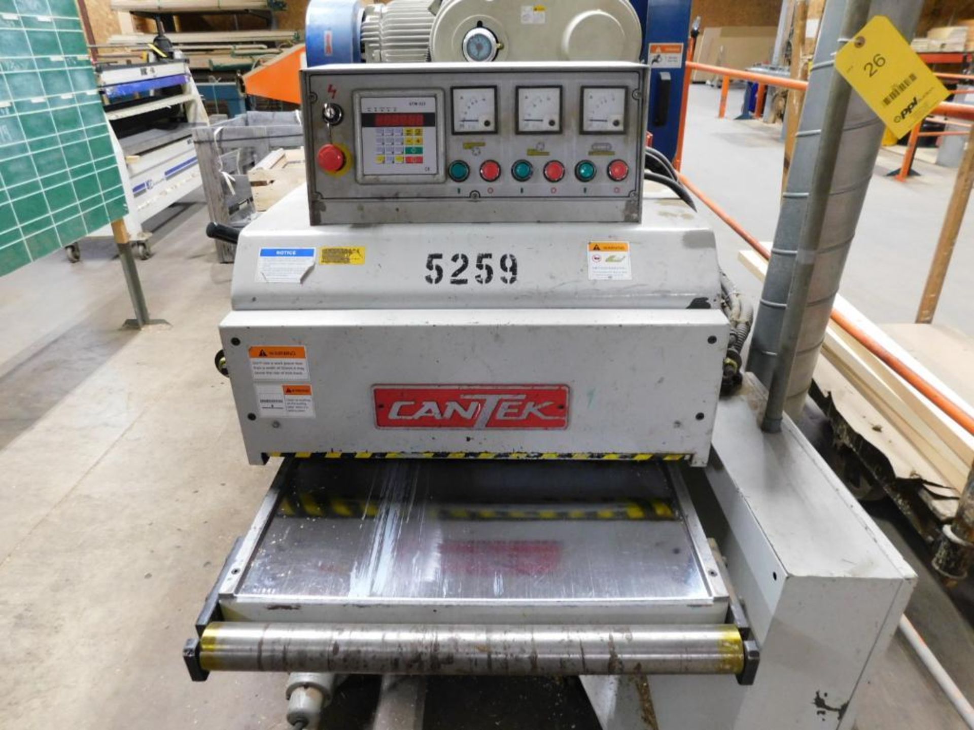 Cantek 25" Double Surface Planer, Model GT-635-ARD, S/N H-1962 (2004), Helical Head, DP525 PLC Contr - Image 7 of 11