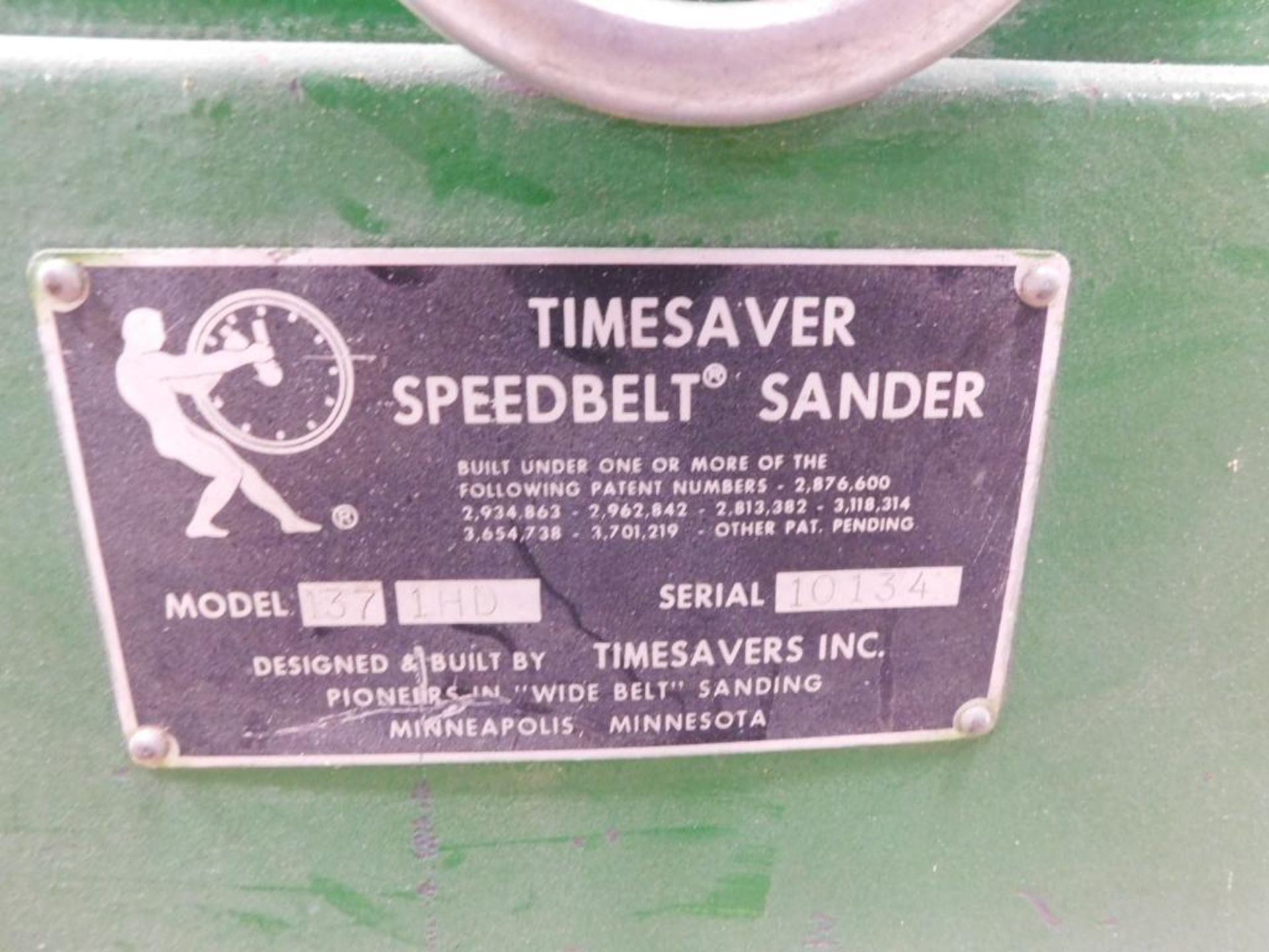 Timesaver Speed Belt Sander, Model 137-1HD, S/N 10134, 37" Belt - Image 7 of 8