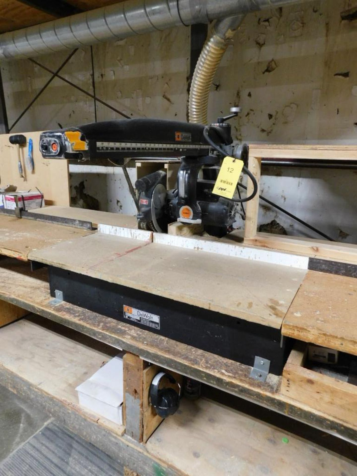 Dewalt Radial Arm Saw, Model 3526, S/N 83420006, 24" Throw, 14" Blade - Image 3 of 7