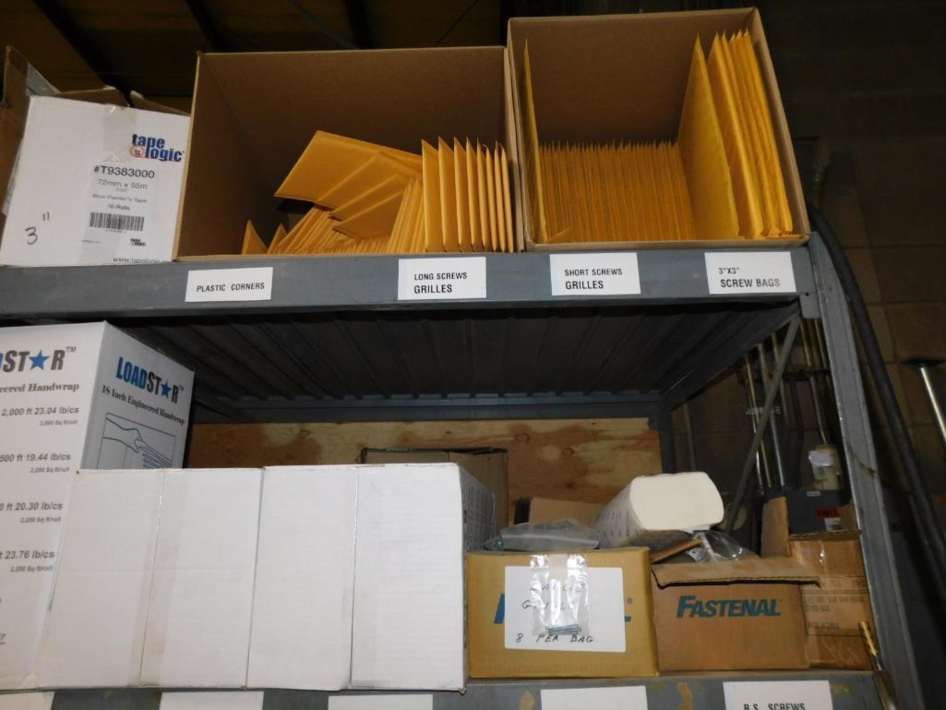 LOT: Rack w/Contents of Stretch Wrap, Tape, Shipping Supplies - Image 5 of 9