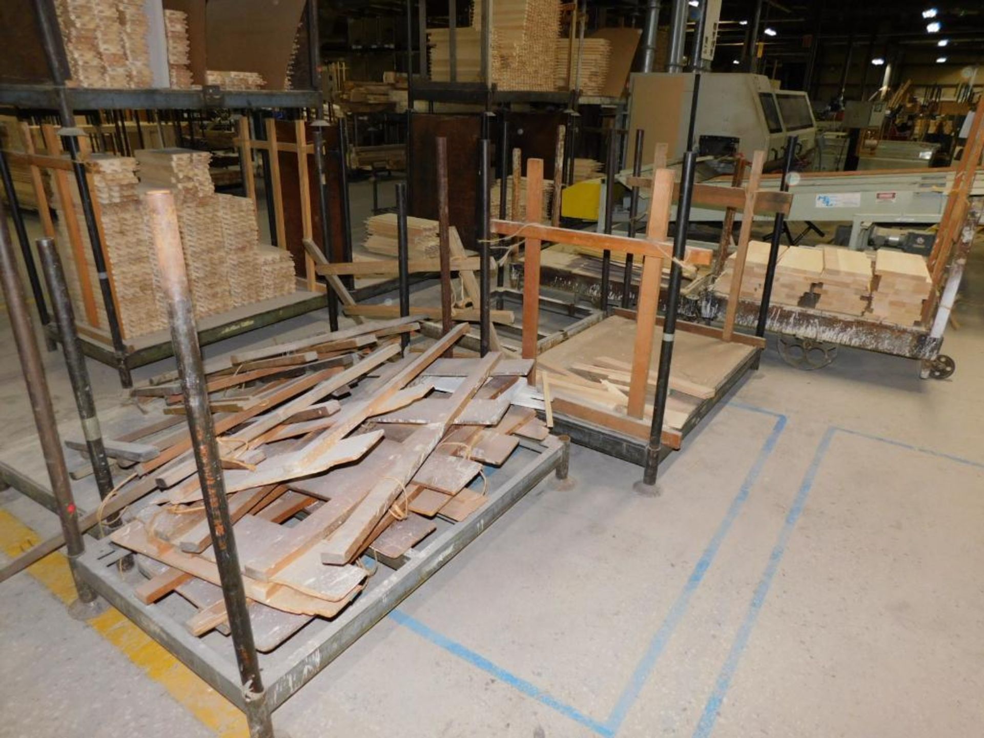 LOT: (2) Rolling Carts, (4) Material Racks