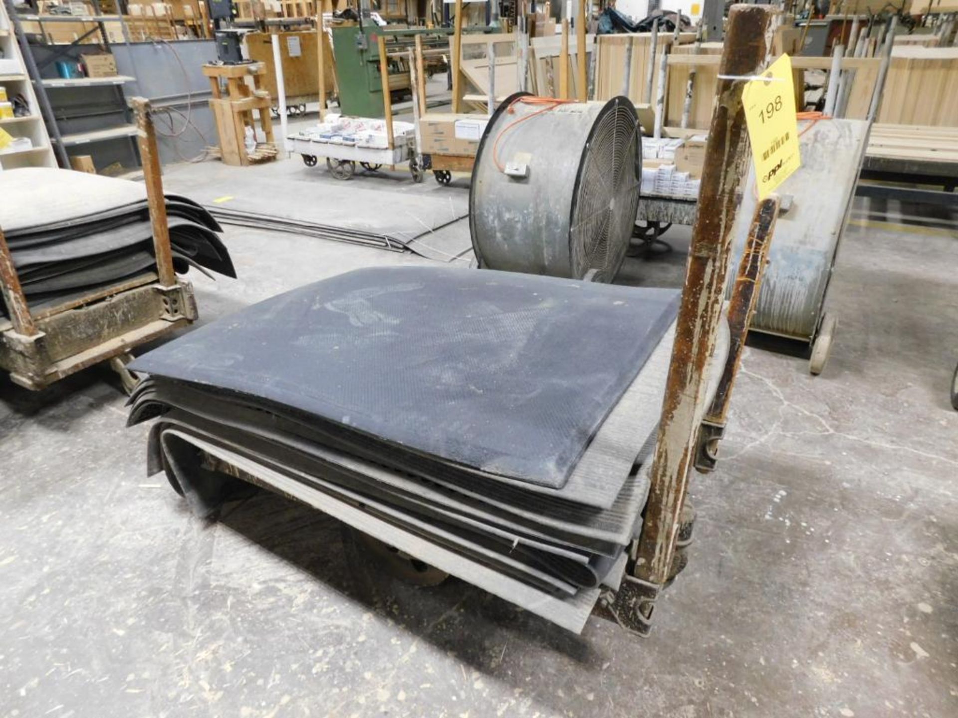 LOT: Steel Wheel Shop Cart w/Anti Fatigue Mats