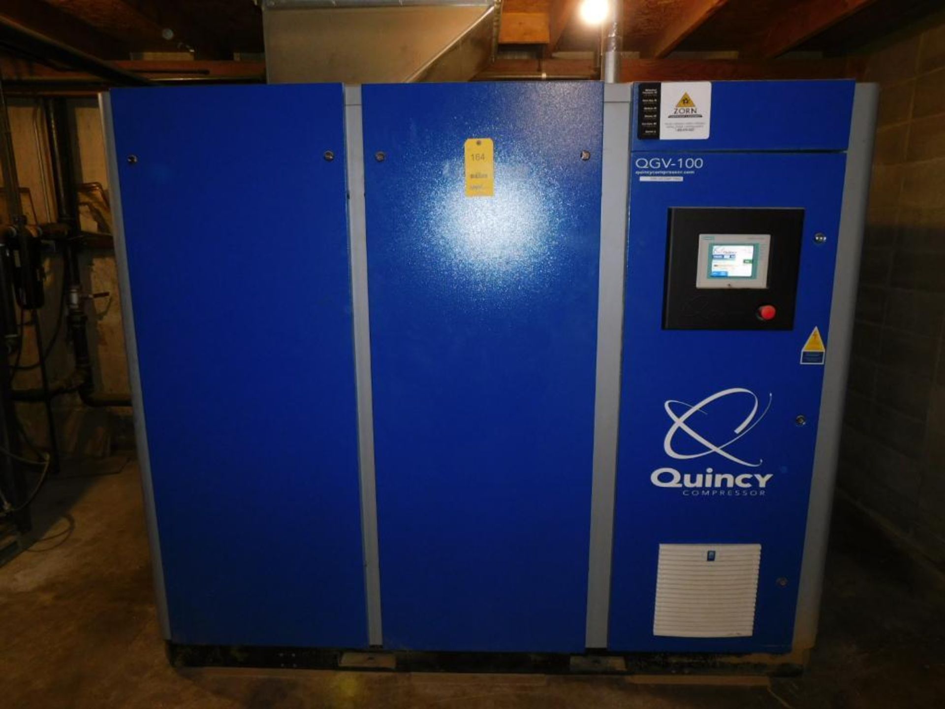 Quincy Rotary Screw Air Compressor, Model QGV-100, S/N UTY303938 (2018), 100 HP, Siemens Simatic Tou